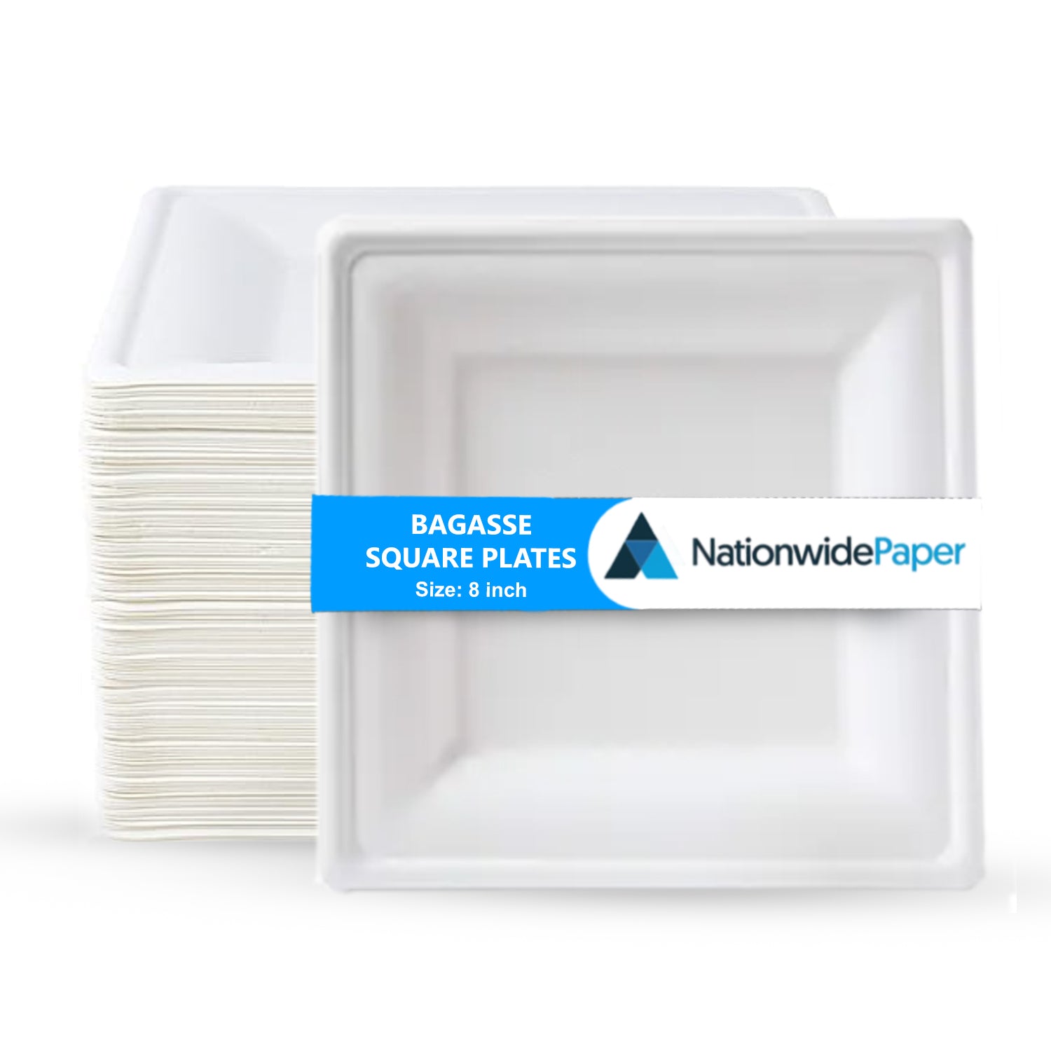 8 inch Square Bagasse Plates