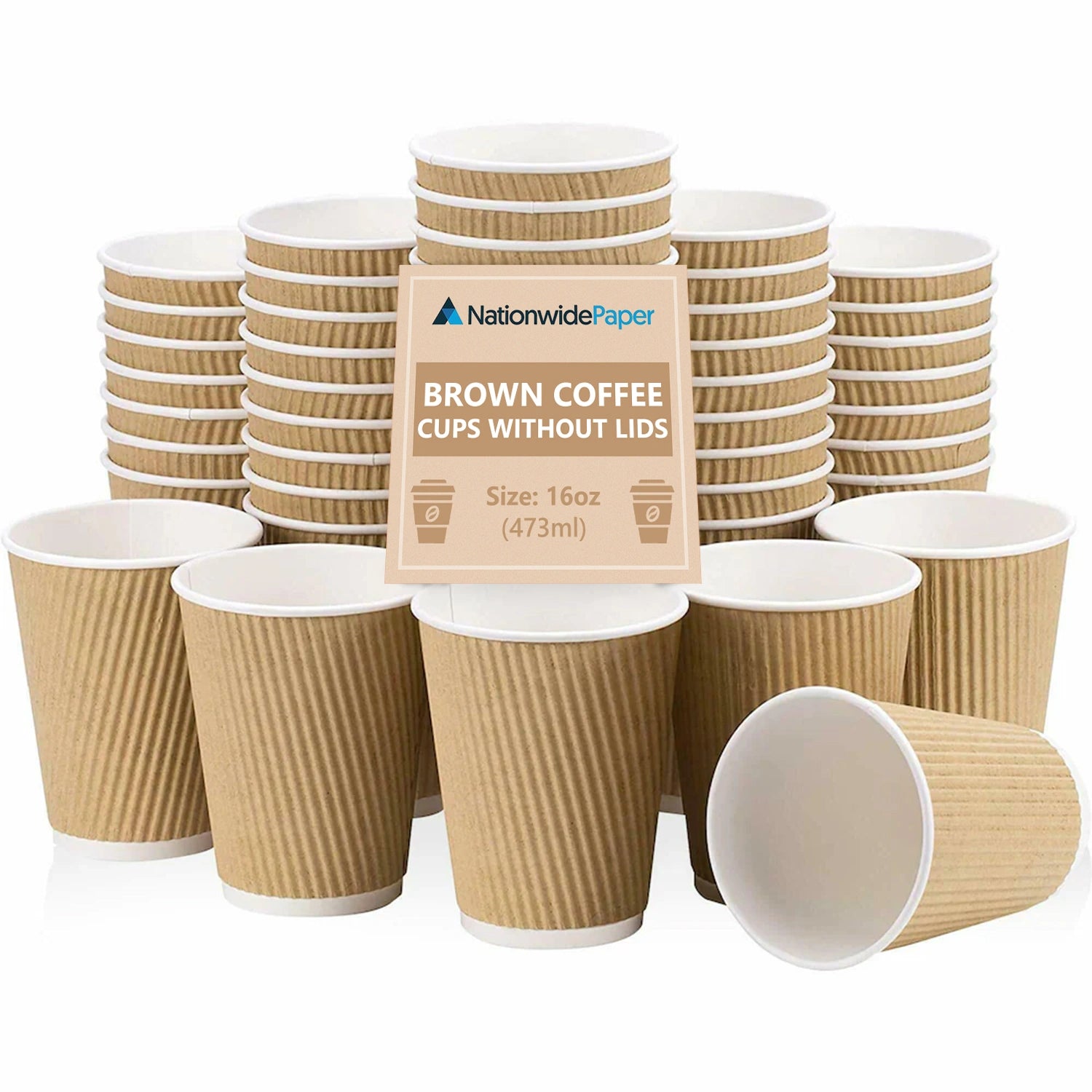 16oz Brown Ripple Cups
