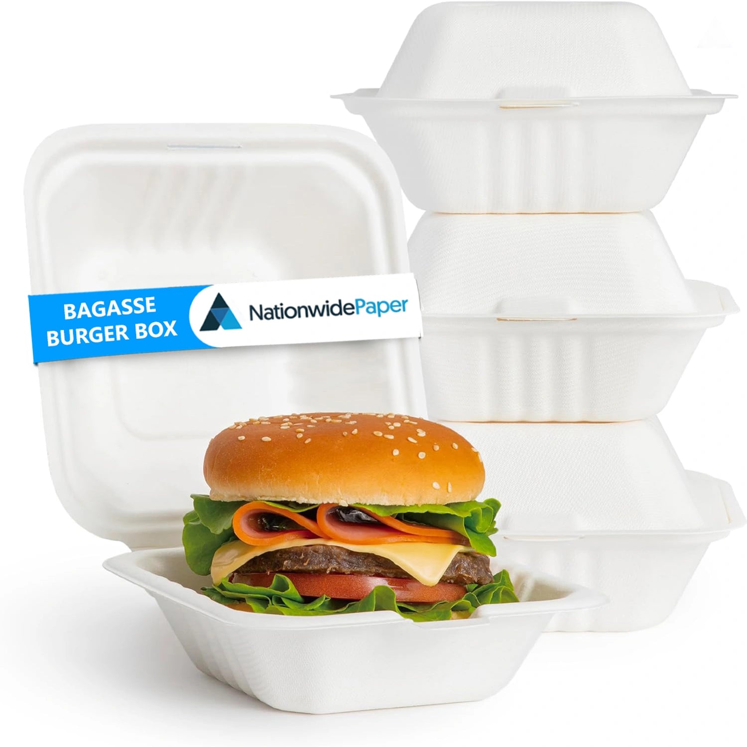 Takeaway Bagasse Food Containers Burger Box