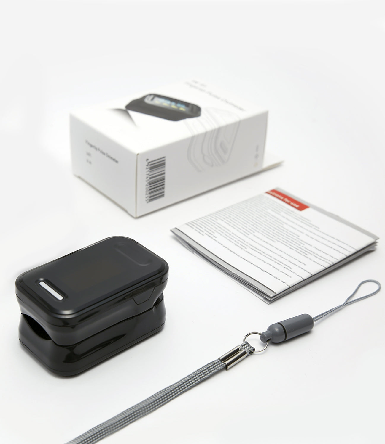 CE Certified SPo2 Pulse Oximeter - NHS Adherent White & Black