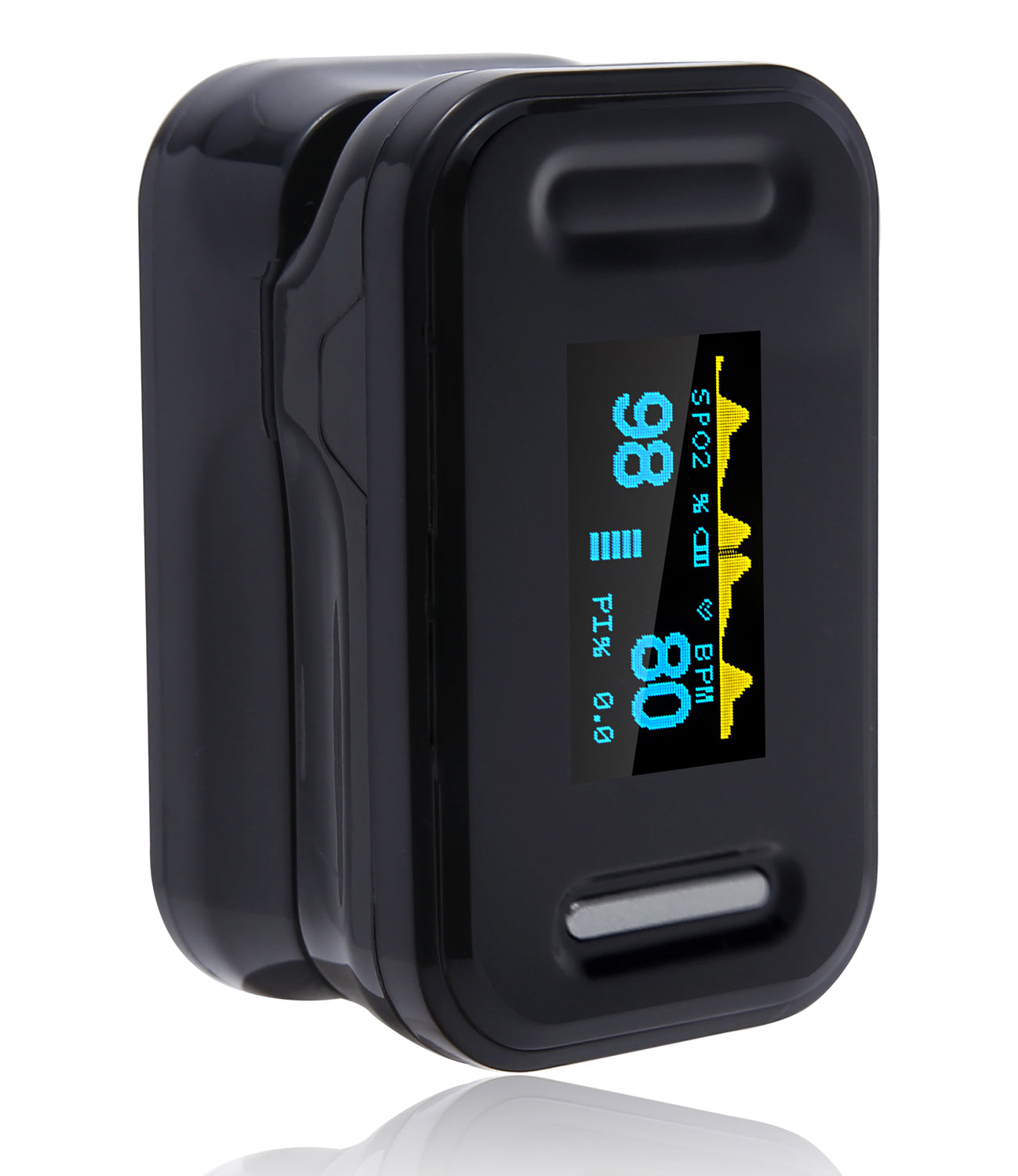 CE Certified SPo2 Pulse Oximeter - NHS Adherent White & Black