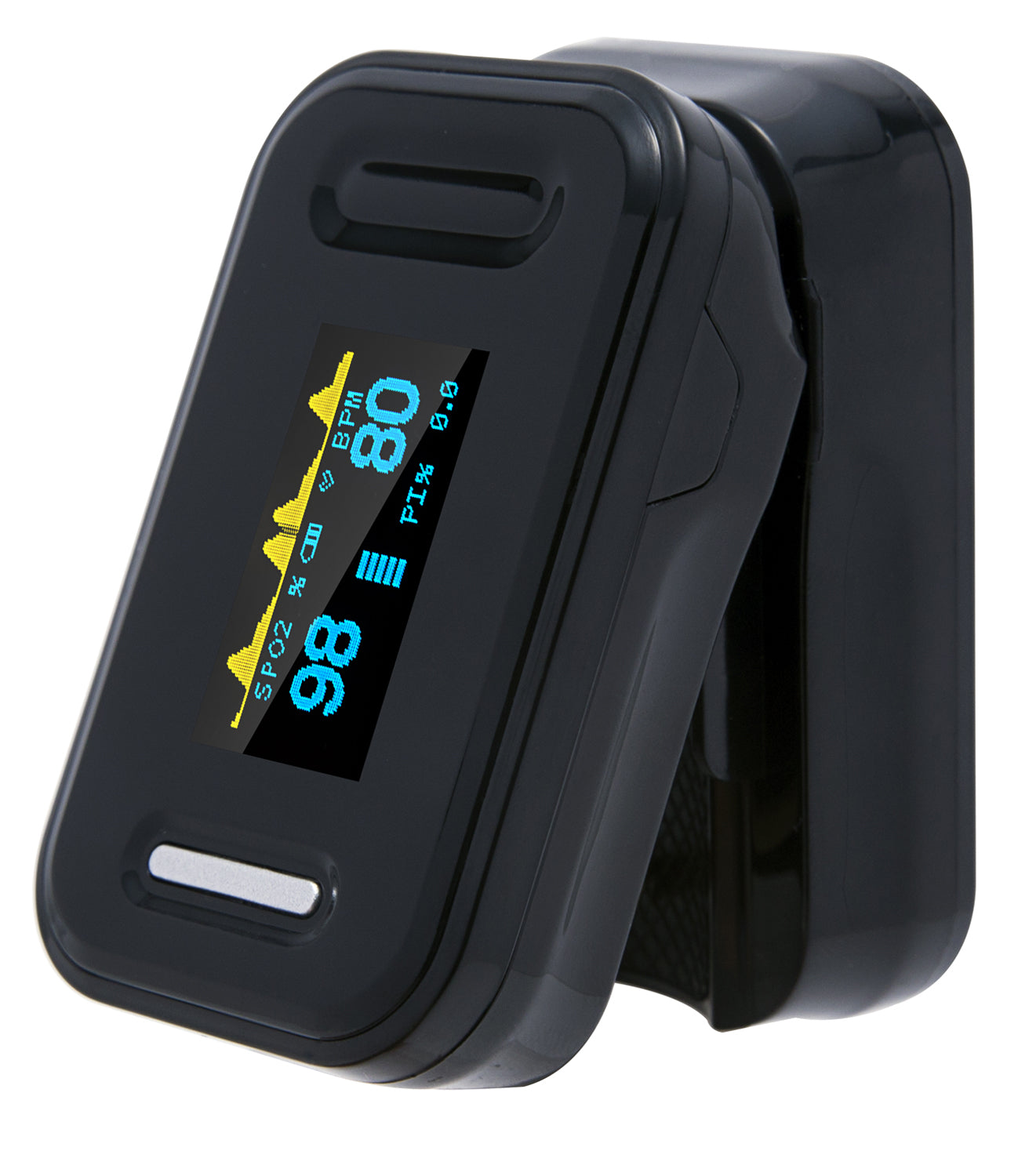 CE Certified SPo2 Pulse Oximeter - NHS Adherent White & Black