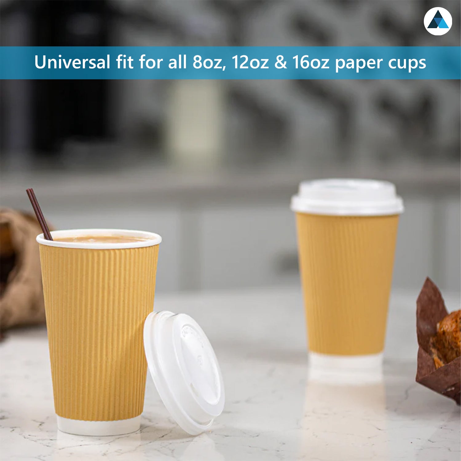 Black and White Lids for Coffee Cups