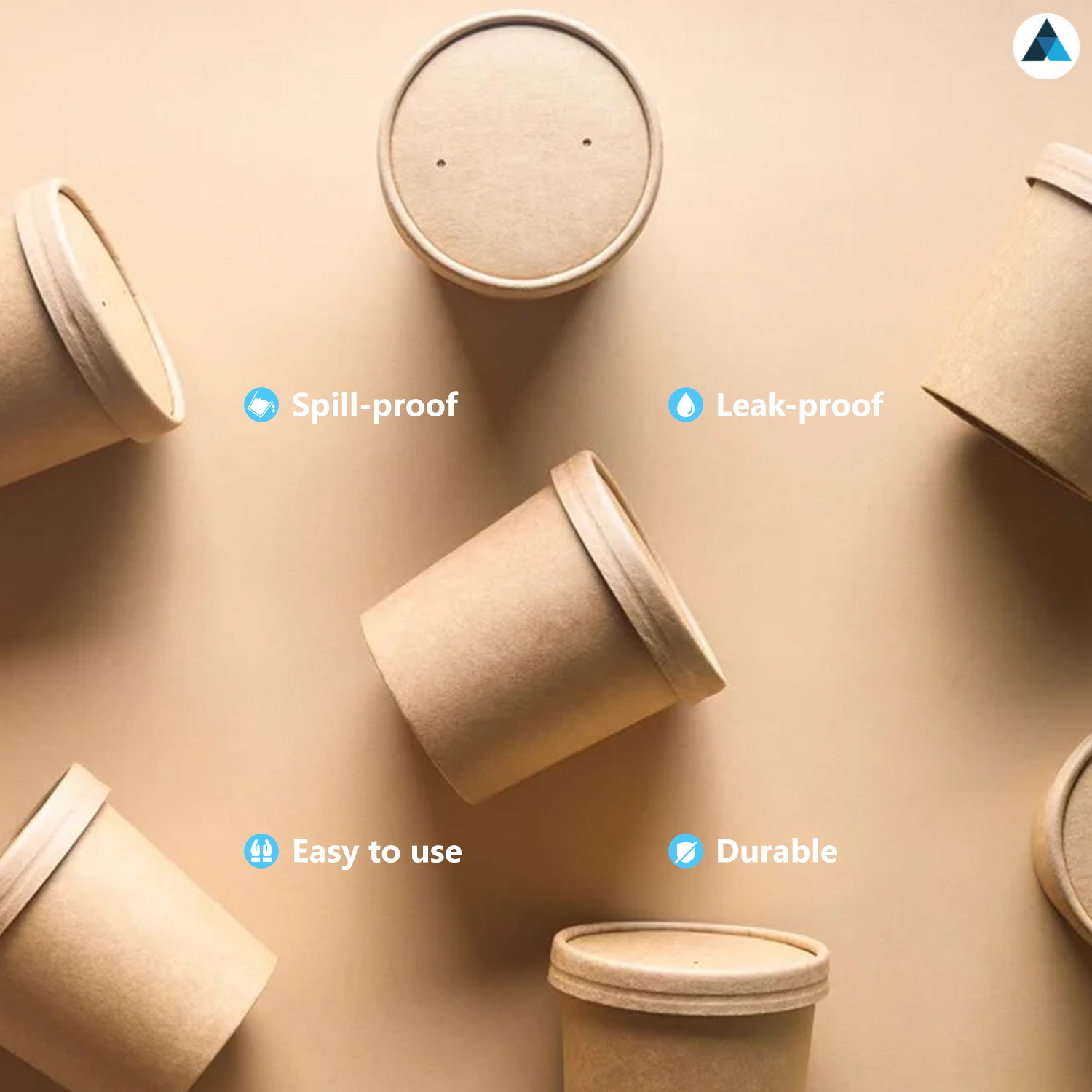 Brown Kraft Soup Containers with Lids