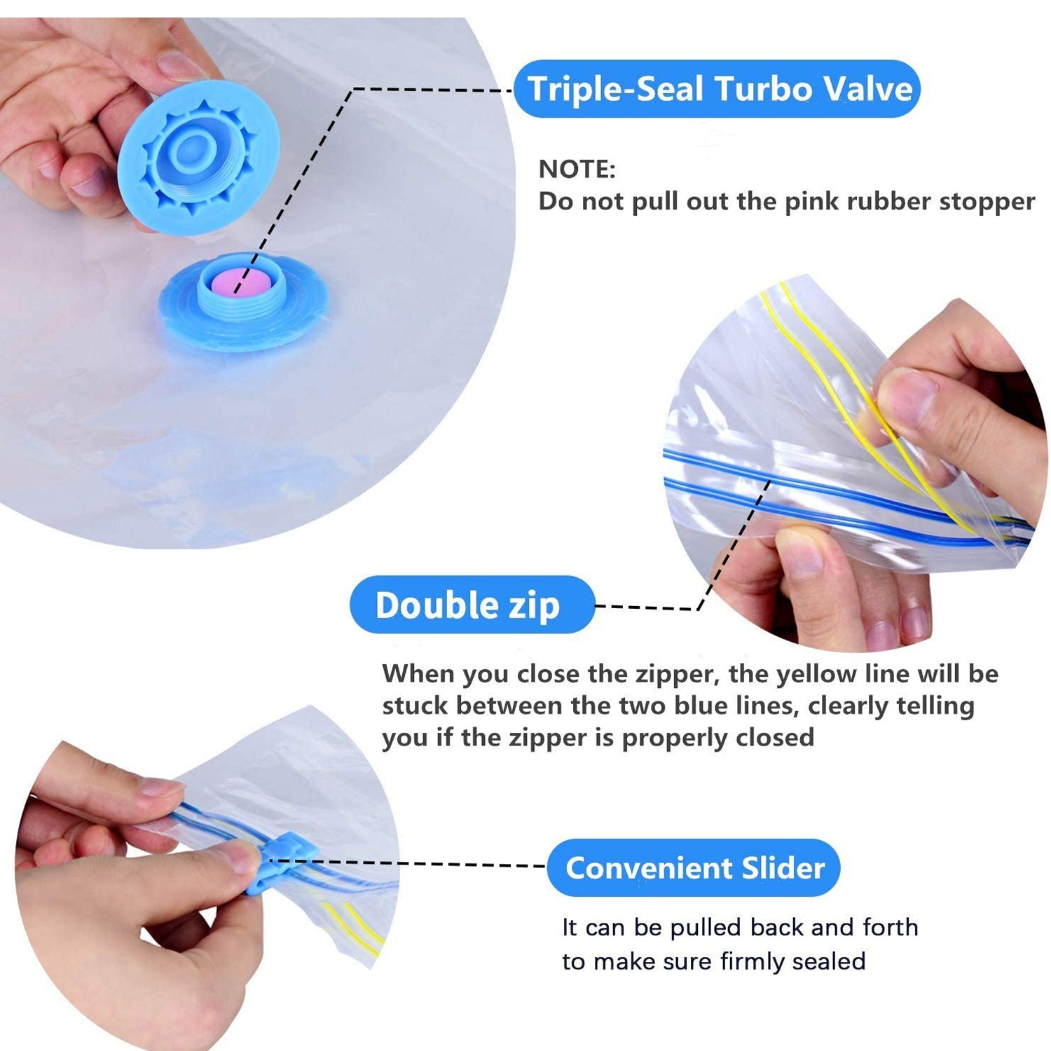 Vacuum Storage Bags Jumbo with Hand Pump