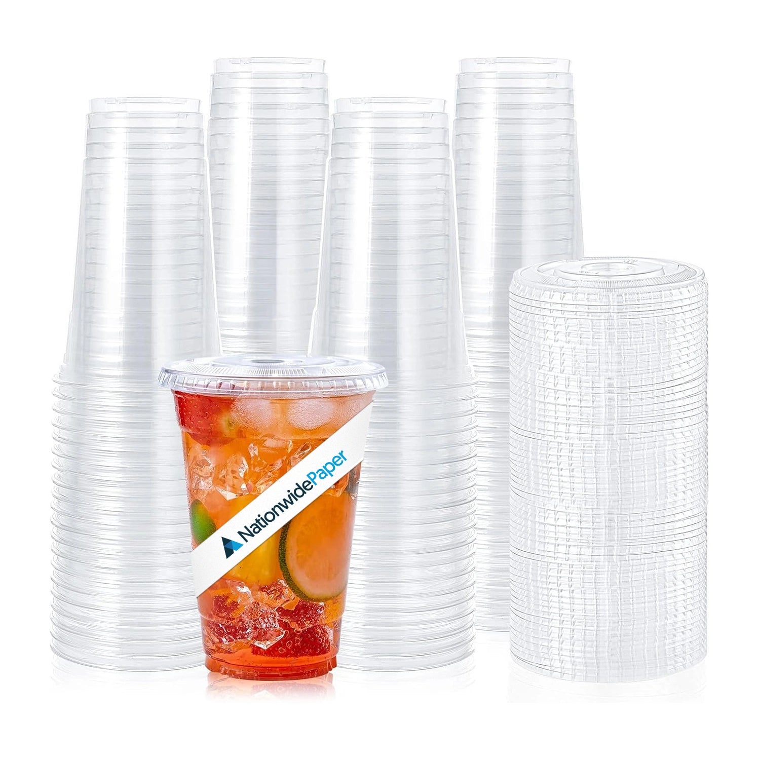 16oz Crystal Clear Smoothie Cups with Flat Lids