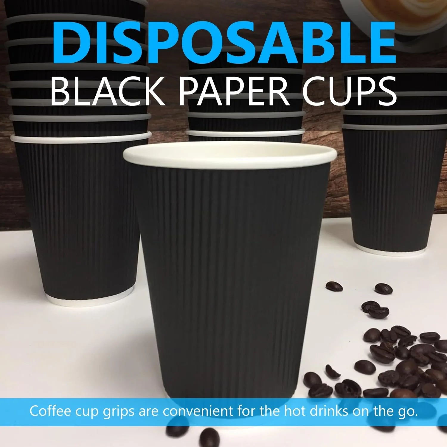 12oz Black Ripple Cups