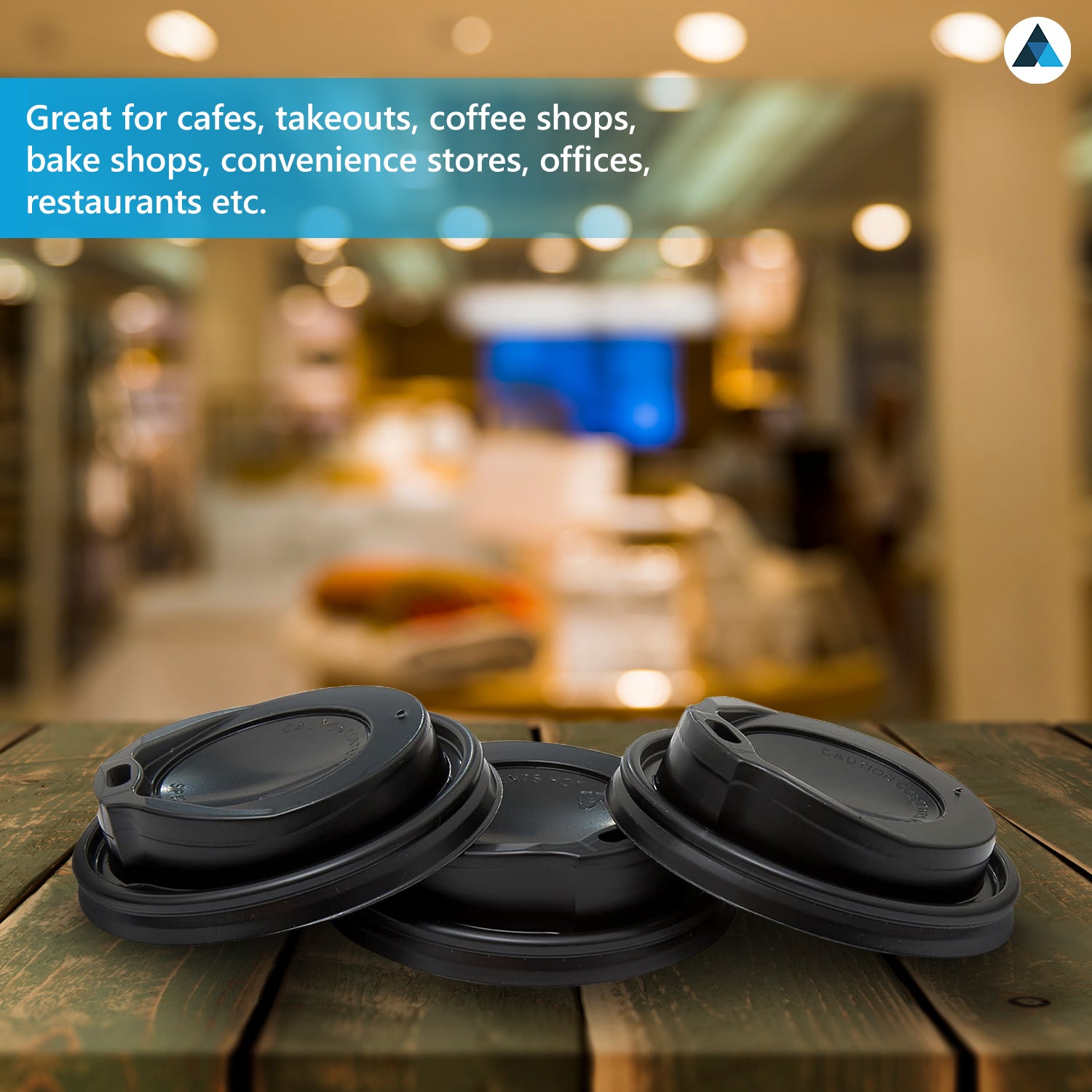 Black and White Lids for Coffee Cups