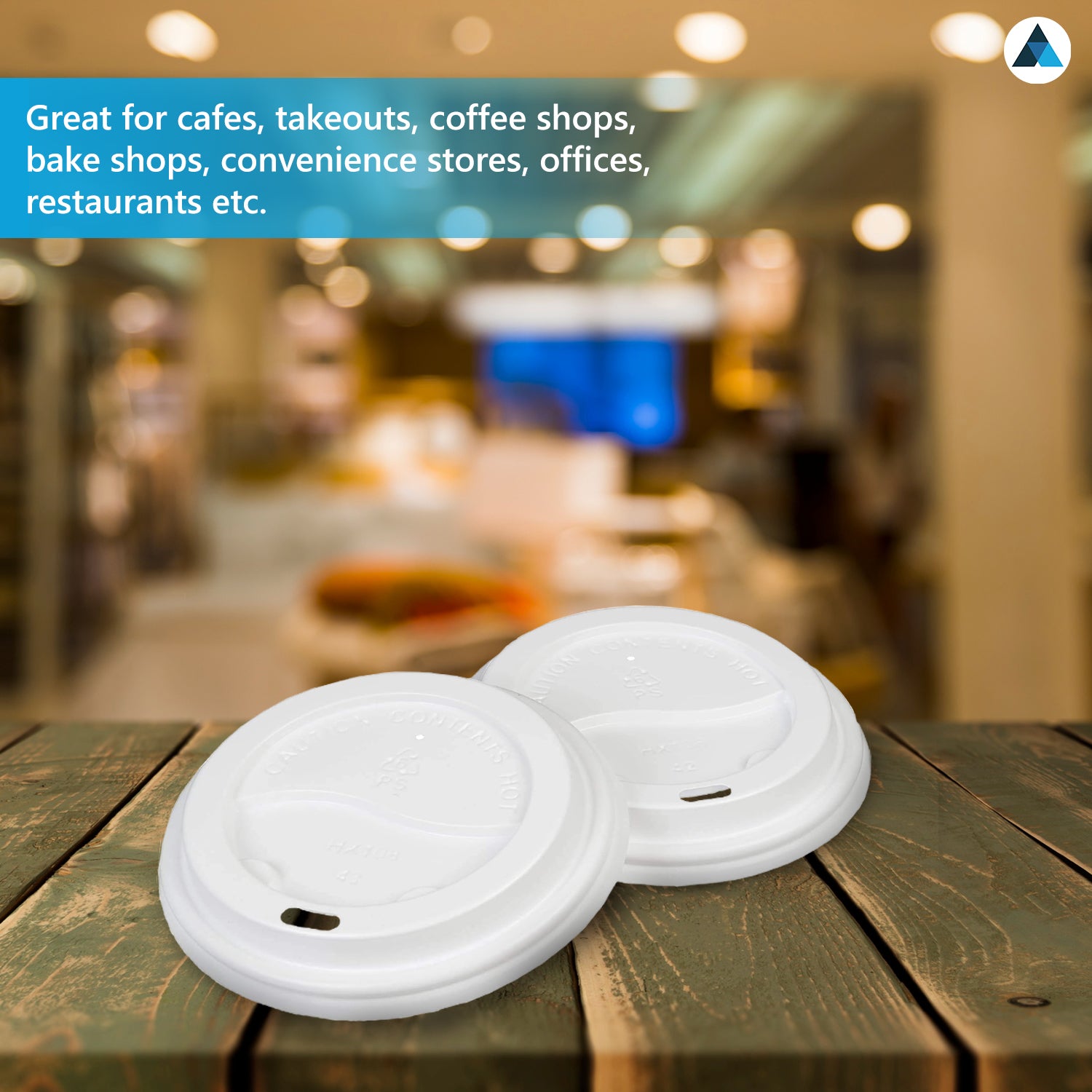 Black and White Lids for Coffee Cups