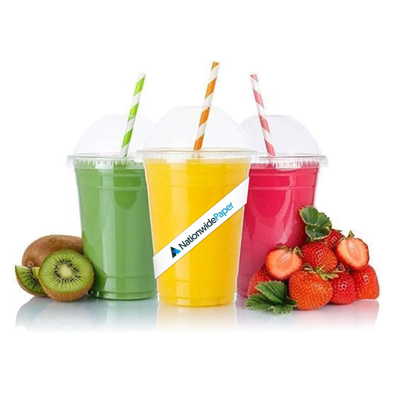16oz Strong Smoothie Cups with Dome Lids 455ml