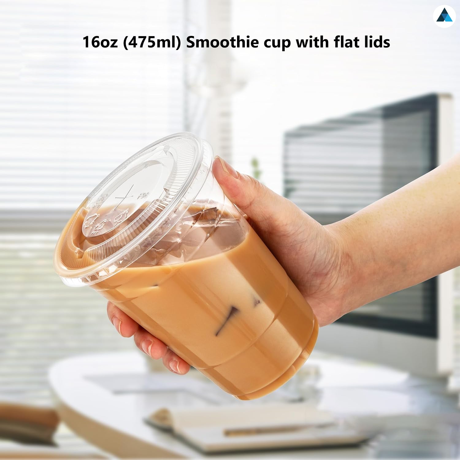 16oz Crystal Clear Smoothie Cups with Flat Lids