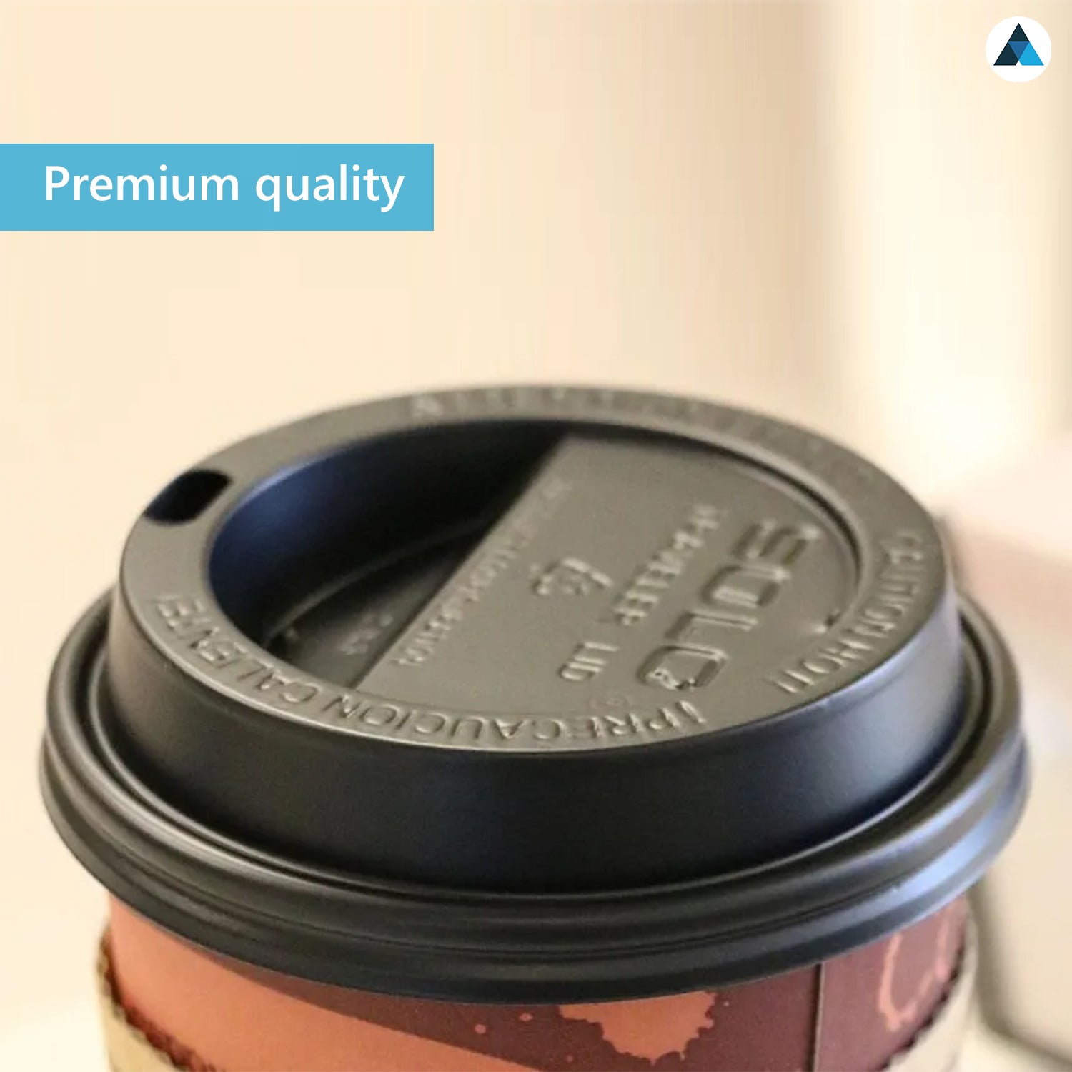 Black and White Lids for Coffee Cups