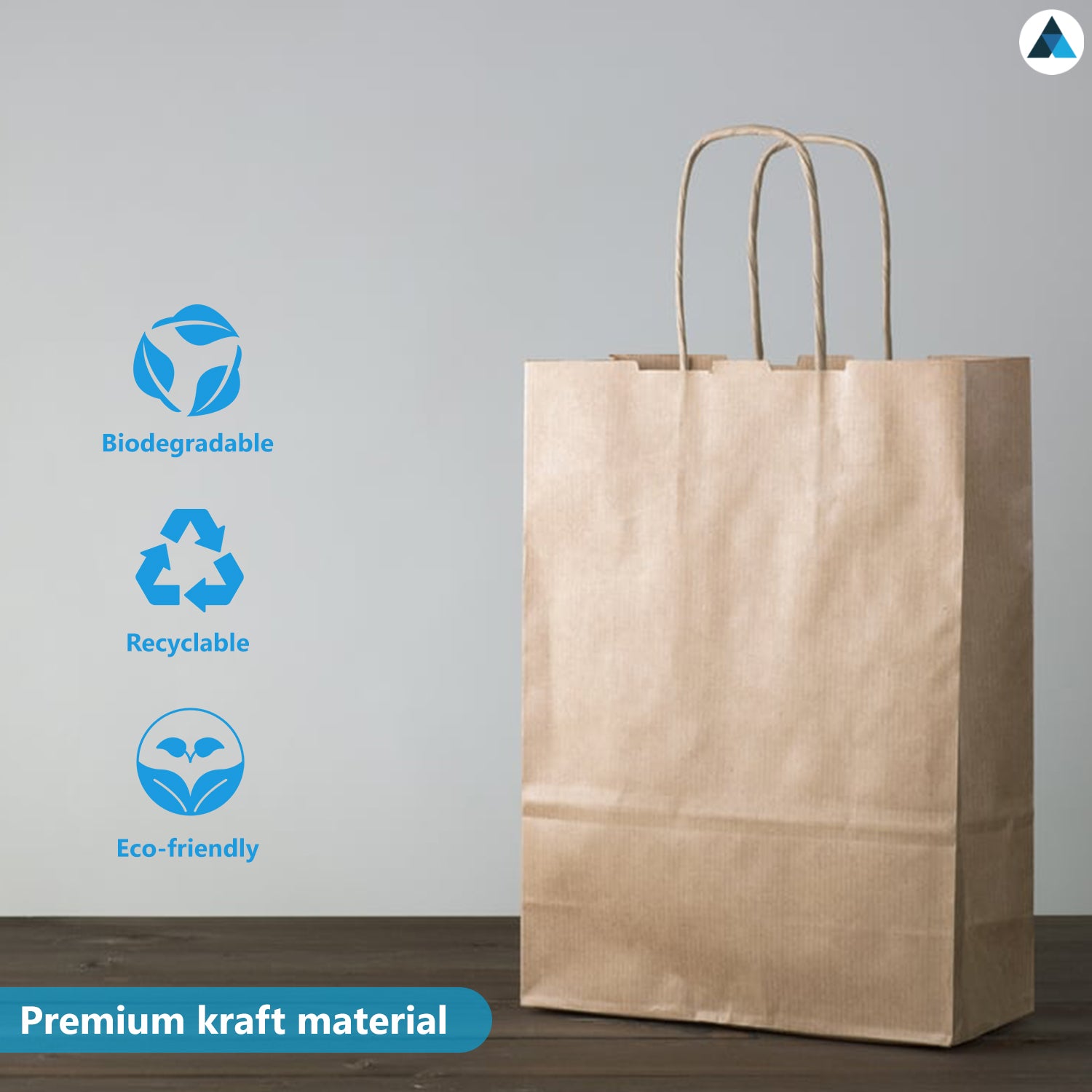 Medium Plus Brown Twist Handle Bags 20.3x26.7x10.8cm