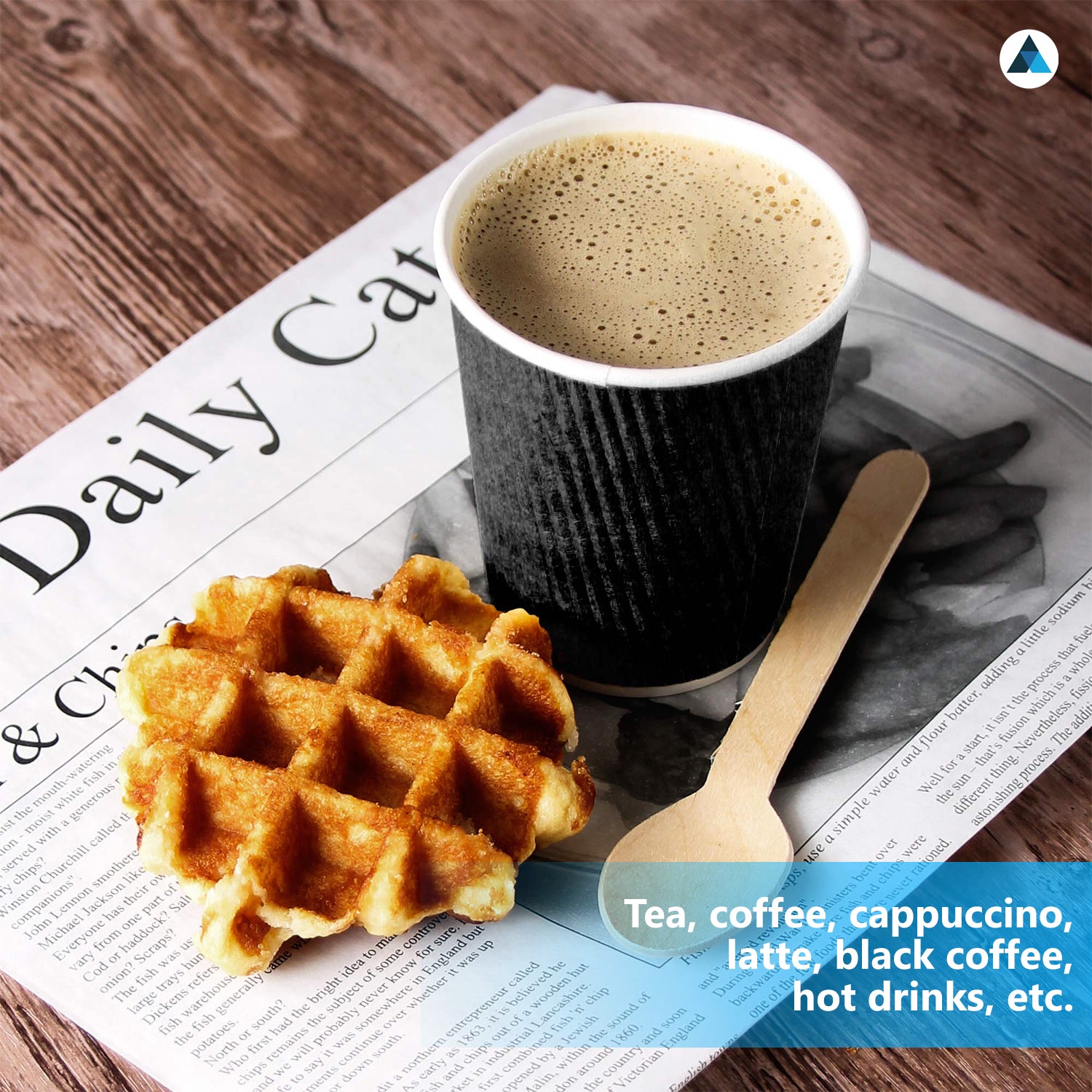 8oz Black Ripple Cups