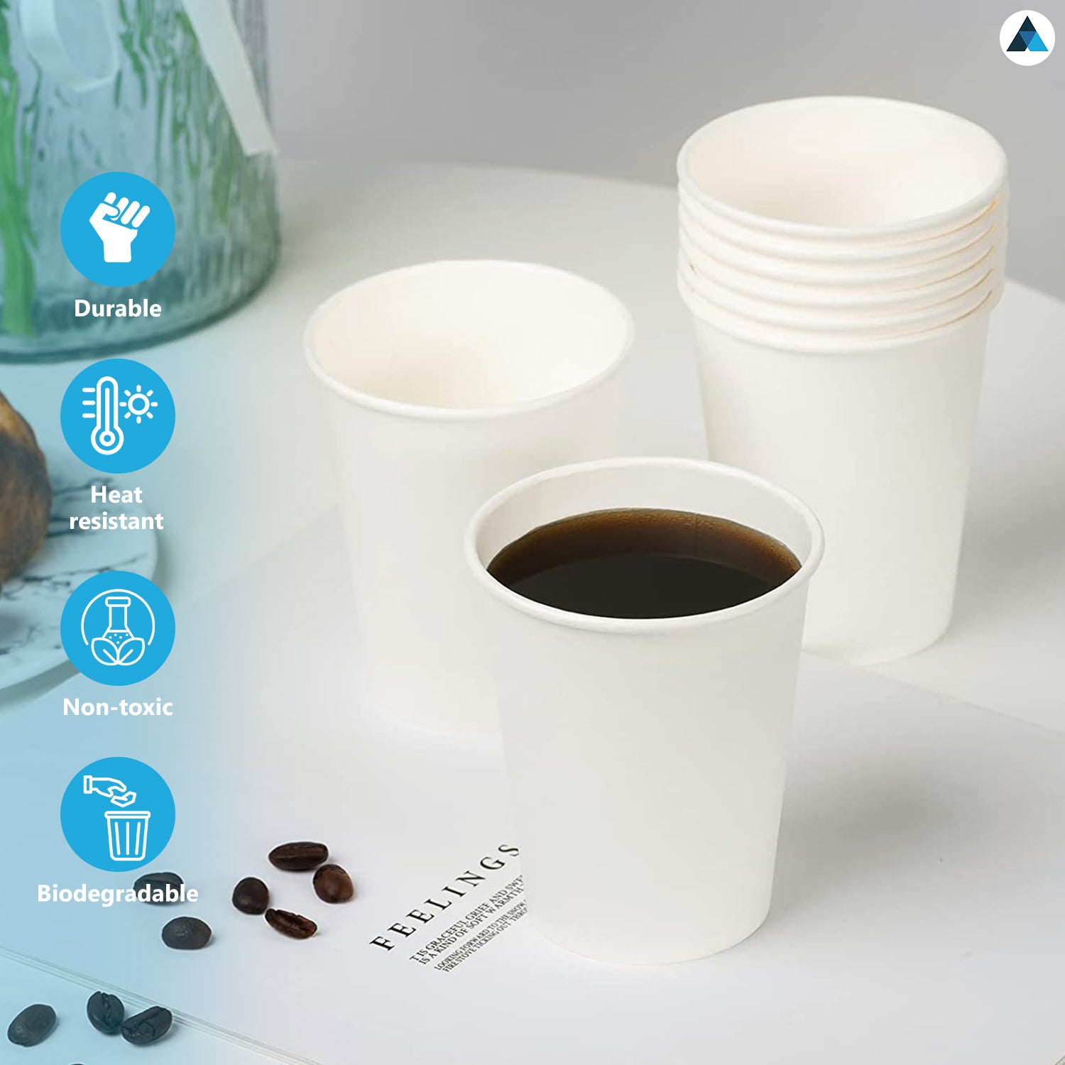 White Disposable Single Wall Cups