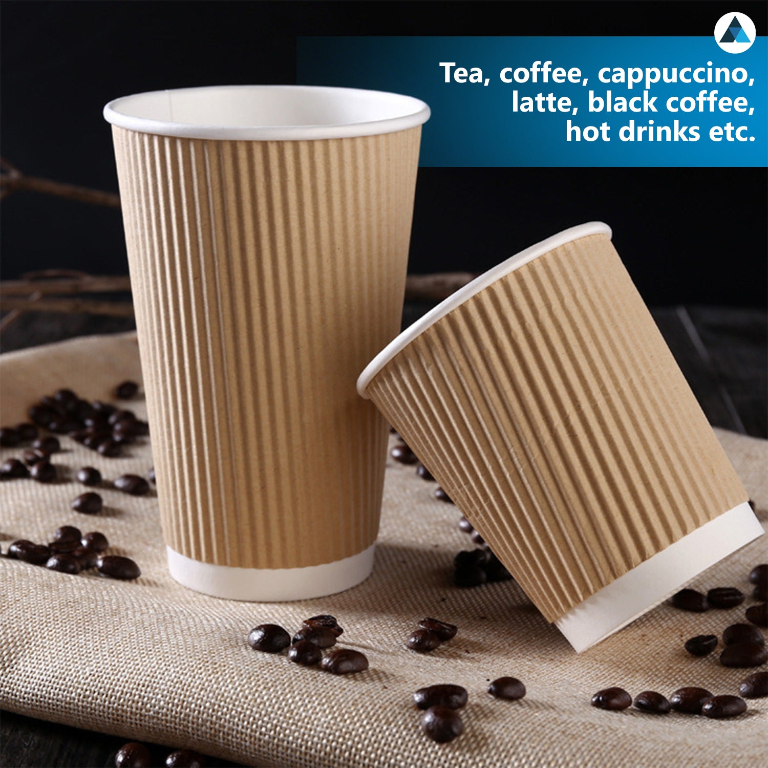 8oz Brown Ripple Cups