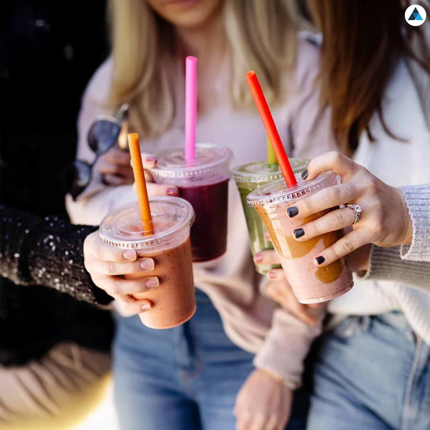 12oz Crystal Clear Smoothie Cups with Flat lids