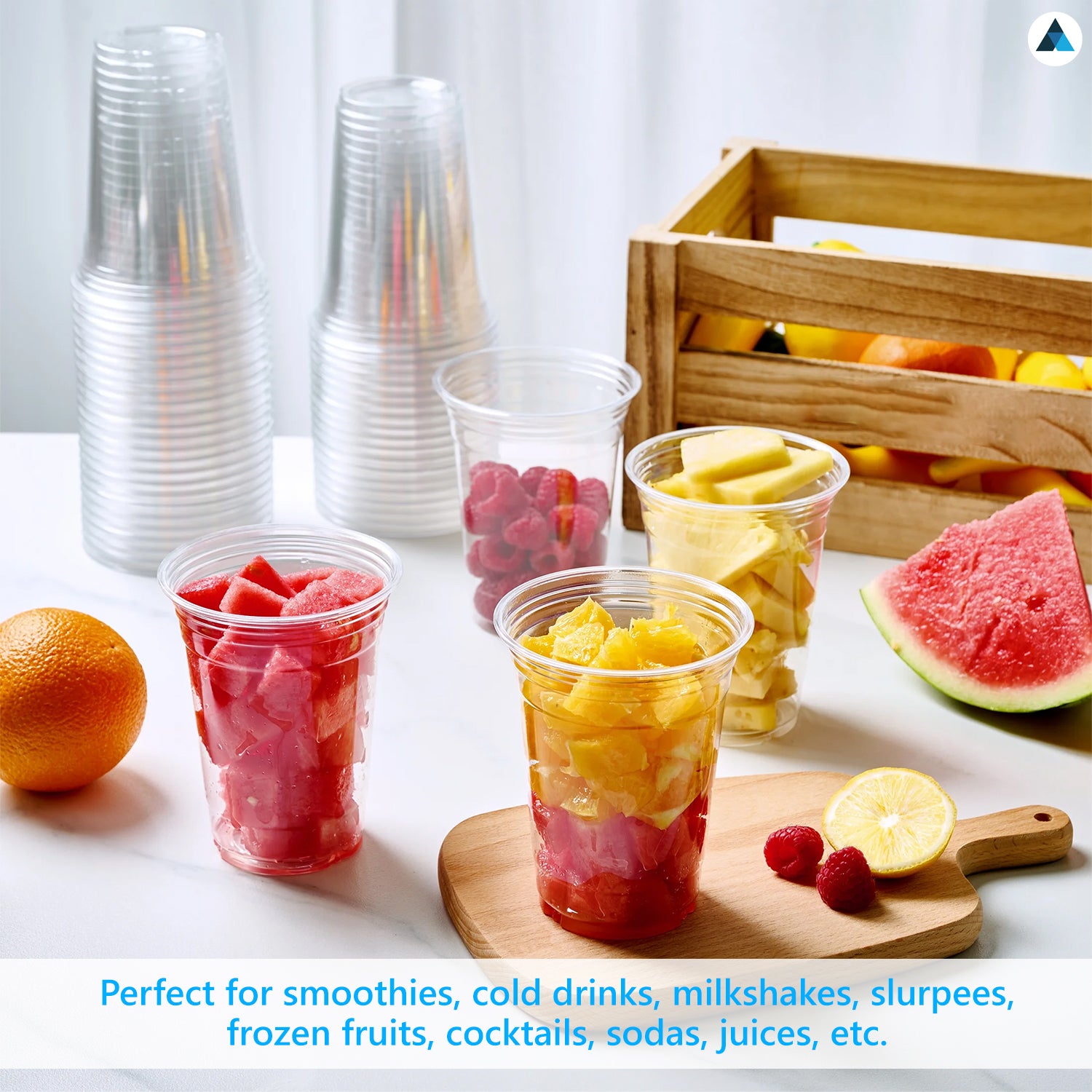 16oz Crystal Clear Smoothie Cups with Flat Lids