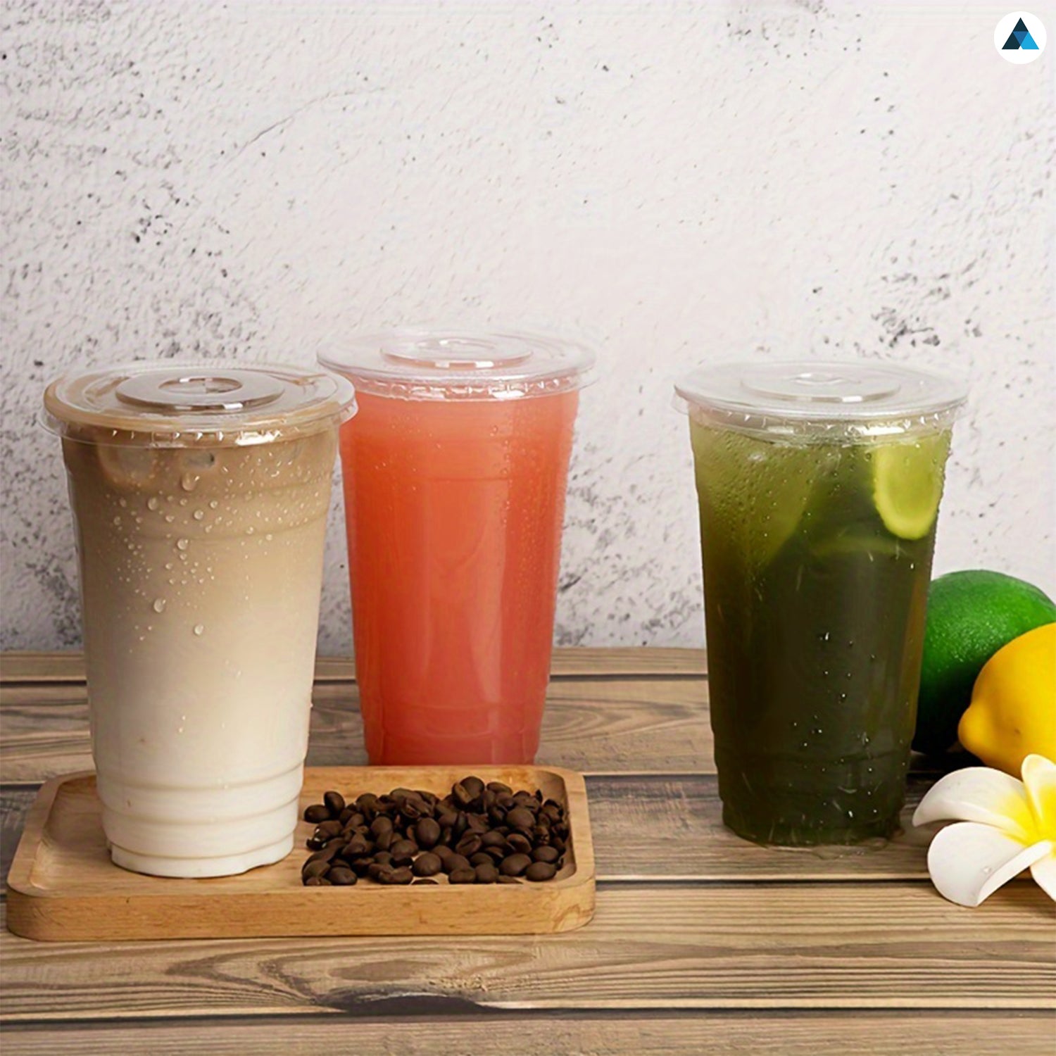 16oz Crystal Clear Smoothie Cups with Flat Lids