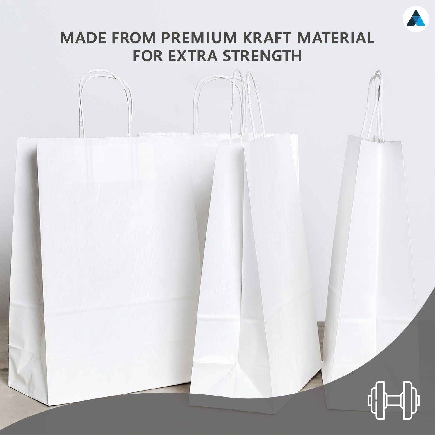 Extra large White Paper Twist Handle Bags 32x22x28cm (Copy)