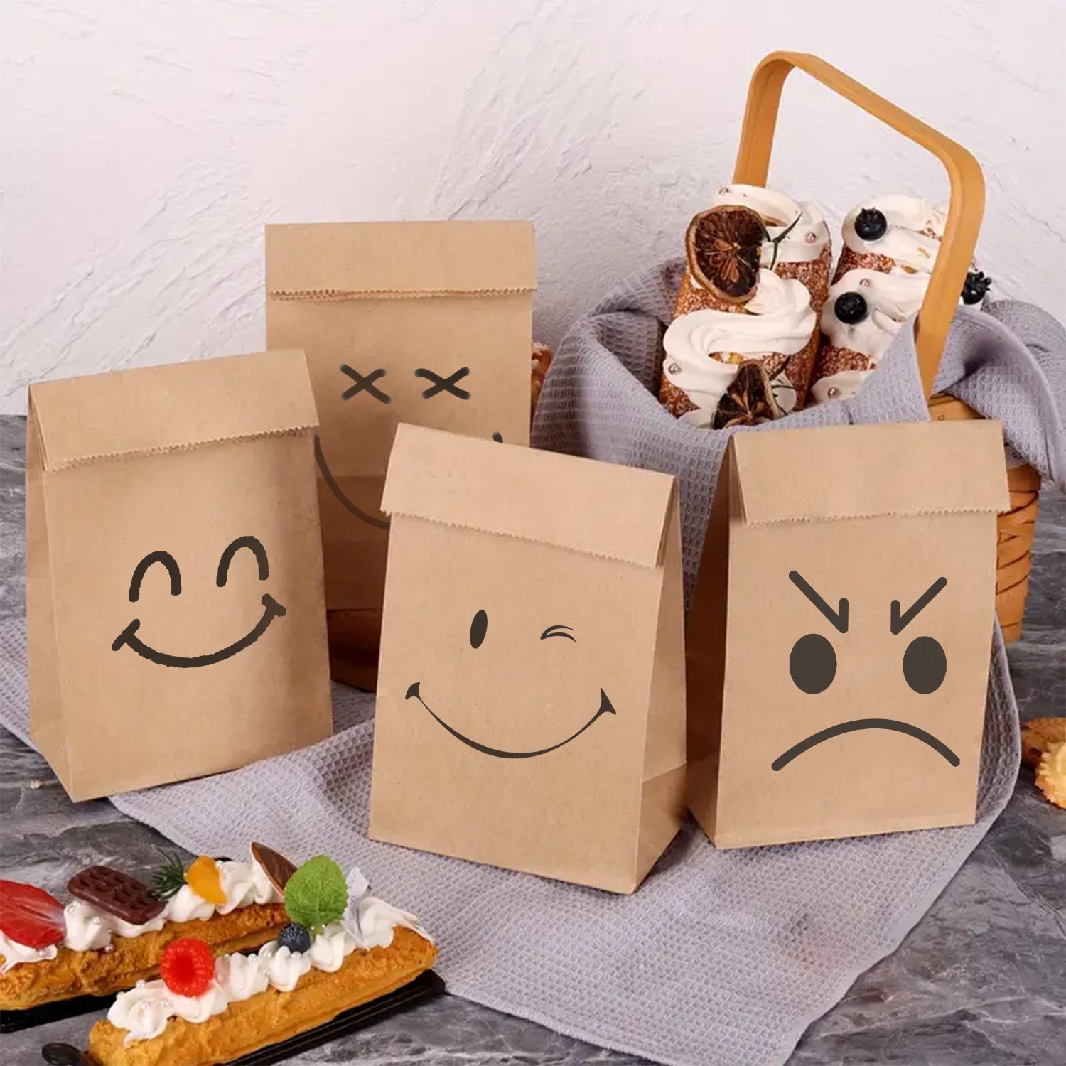 Small Brown Paper Takeaway Bags 15.5x10x28cm