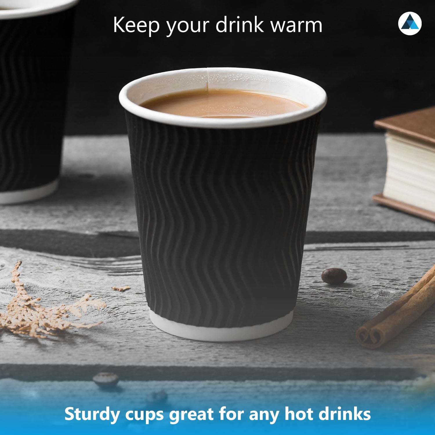 16oz Black Ripple Cups