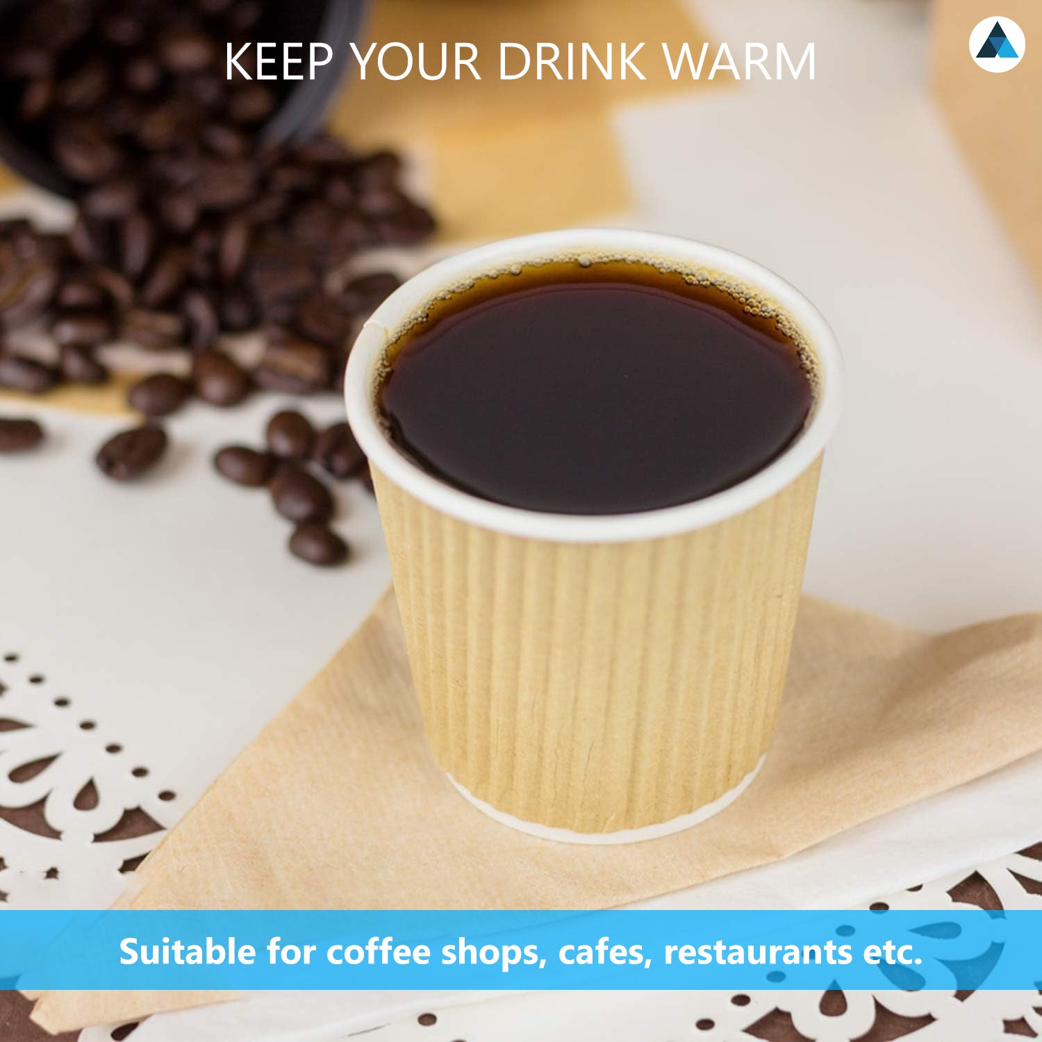 8oz Brown Ripple Cups