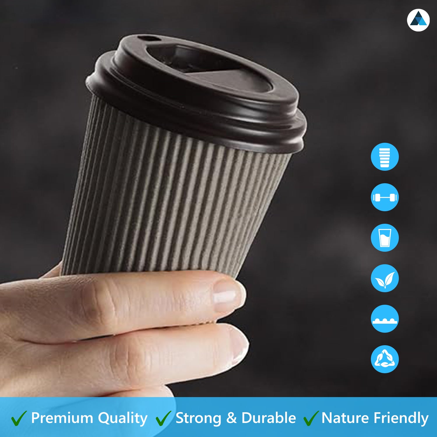 Black and Brown Ripple Cups with Lids