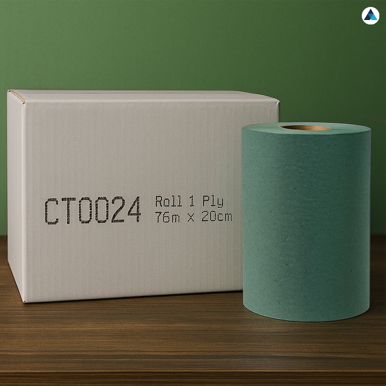 Green 1 Ply Paper Cleaning Roll 76m x 20cm
