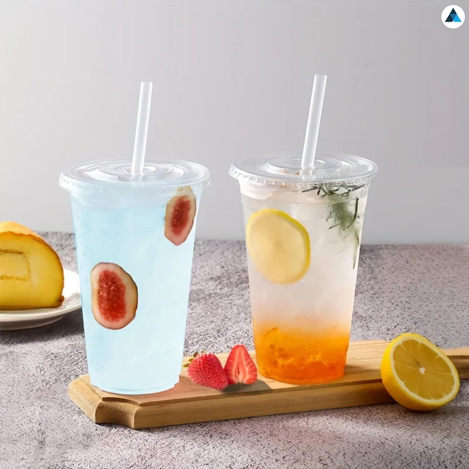 16oz Crystal Clear Smoothie Cups with Flat Lids