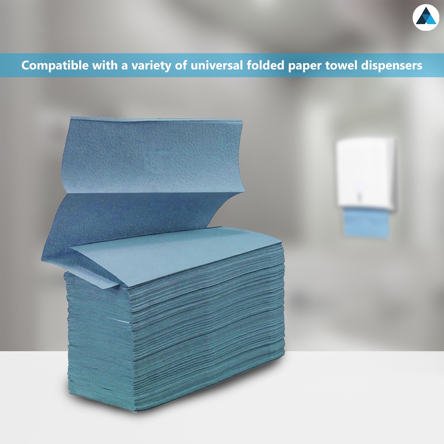 24x20.3cm Paper Towels 3000 Sheets Extra Strong 1 Ply Paper Towels Z Fold Blue