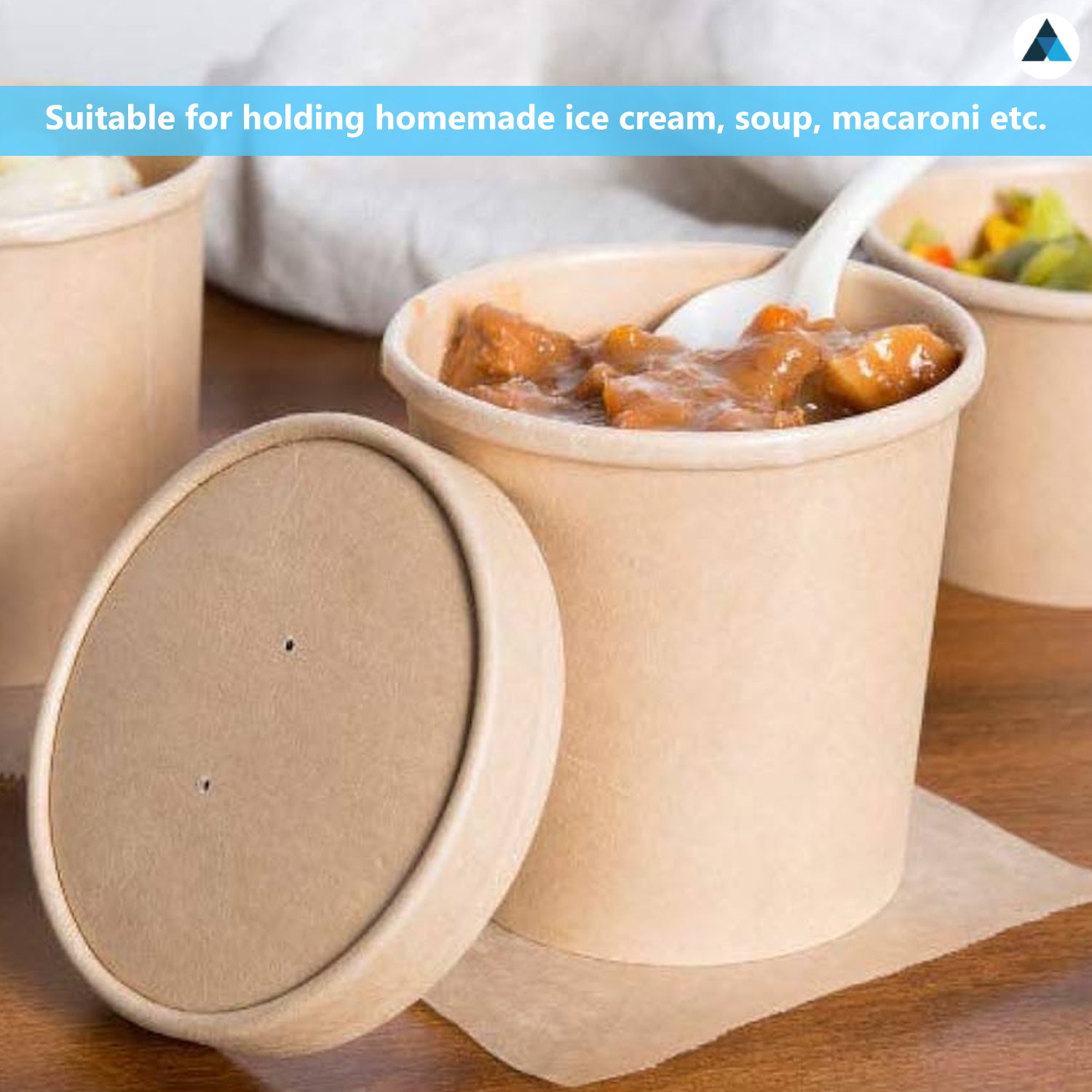 Brown Kraft Soup Containers with Lids
