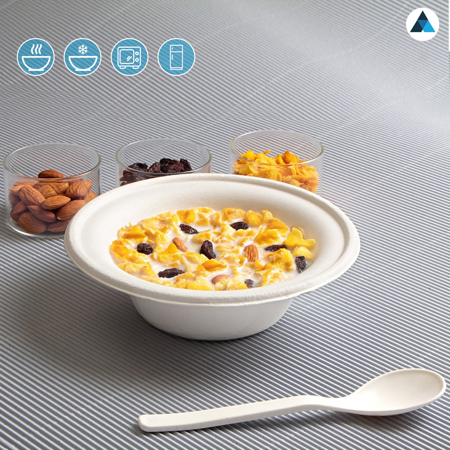 16oz White Bagasse Bowls Sugarcane Disposable