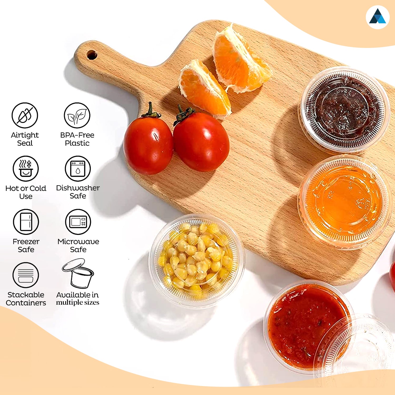 2oz and 4oz Plastic Sauce Pots