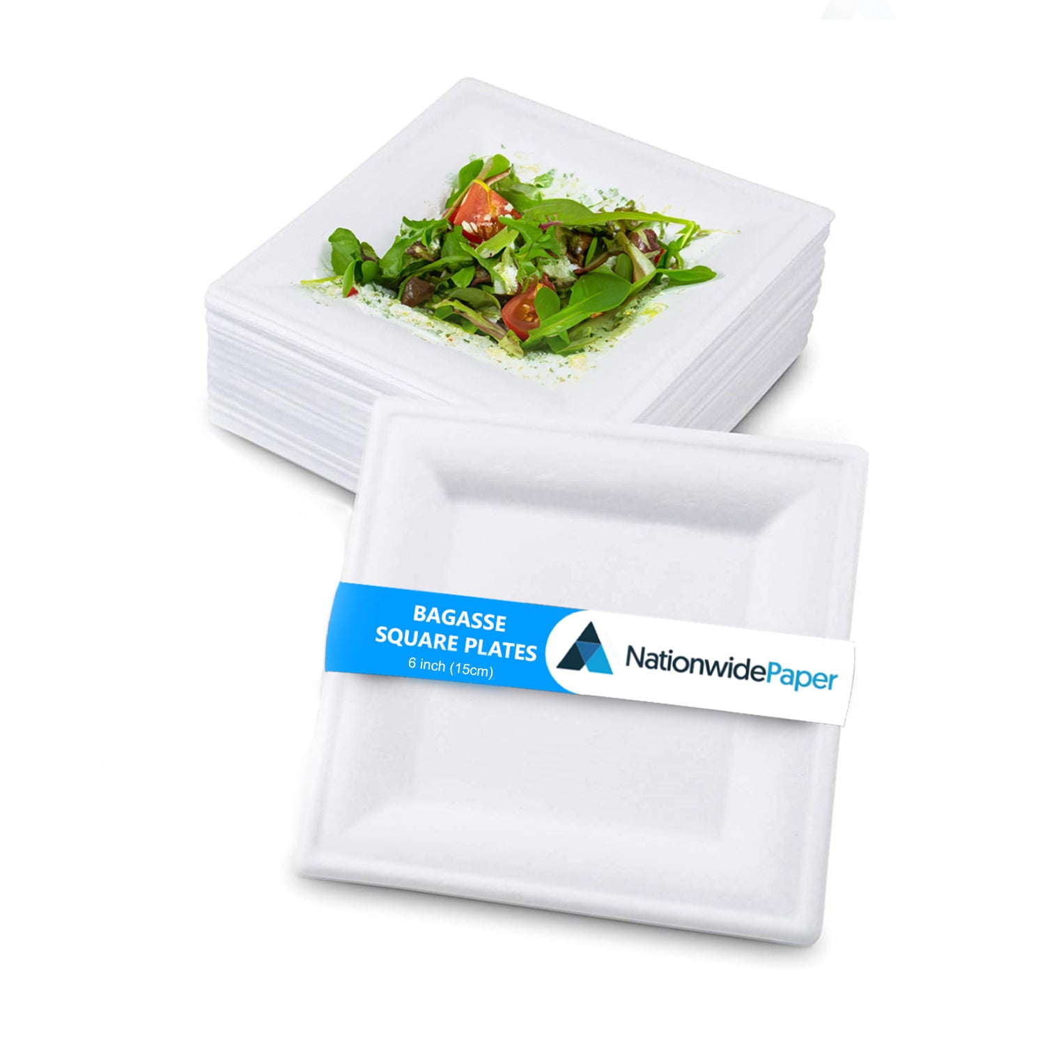 6 inch Square Bagasse Plates