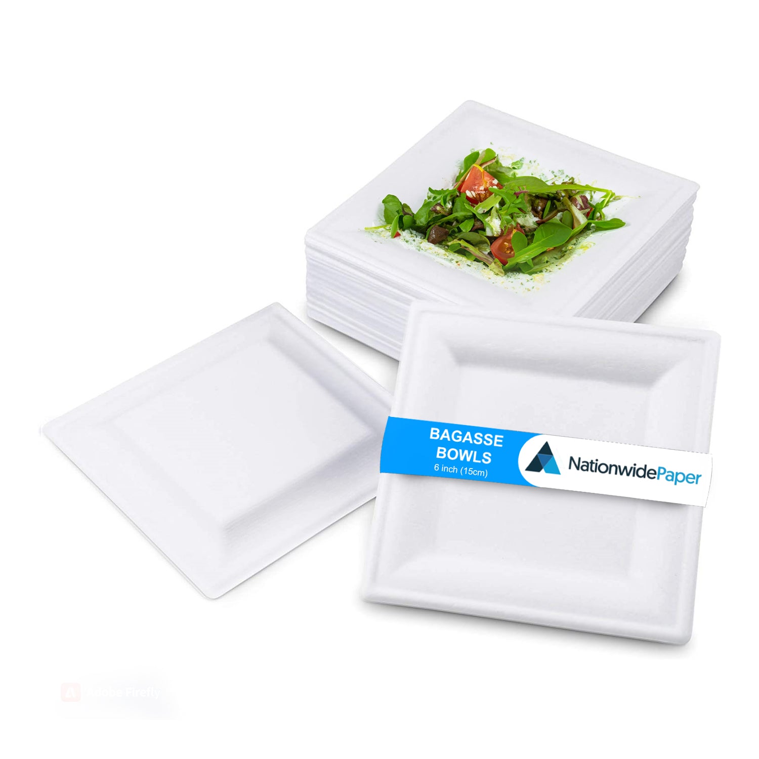 6 inch Square Bagasse Plates
