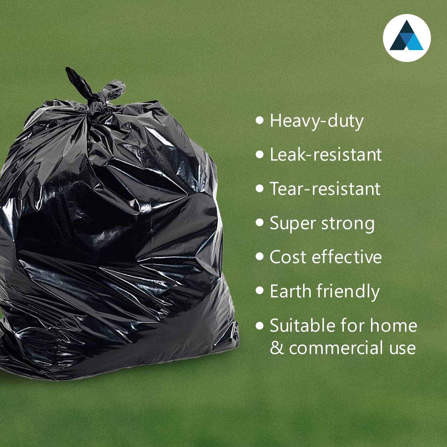 22x33x46 Inches Heavy Duty Black Bin Bags Strong Leak Proof Commercial bin Liners Refuse Sacks (Pack of 100)