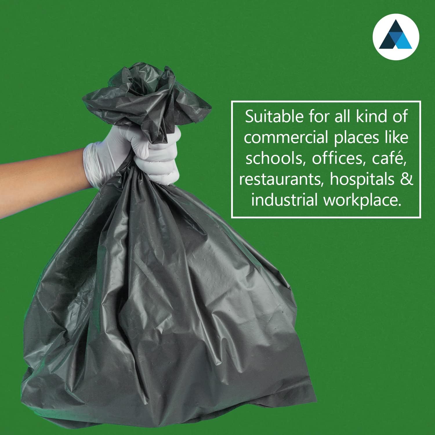 22x33x46 Inches Heavy Duty Black Bin Bags Strong Leak Proof Commercial bin Liners Refuse Sacks (Pack of 100)