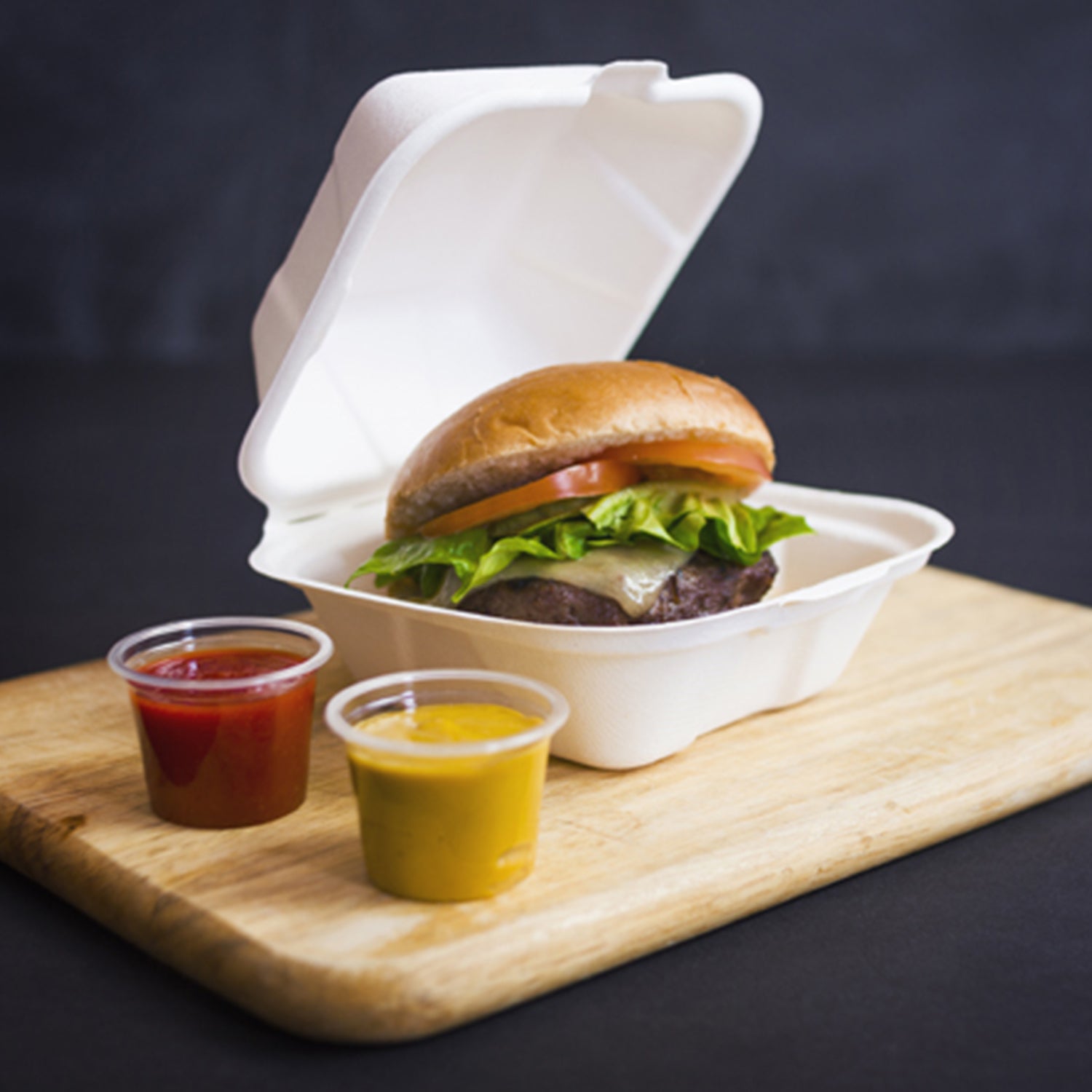 Takeaway Bagasse Food Containers Burger Box