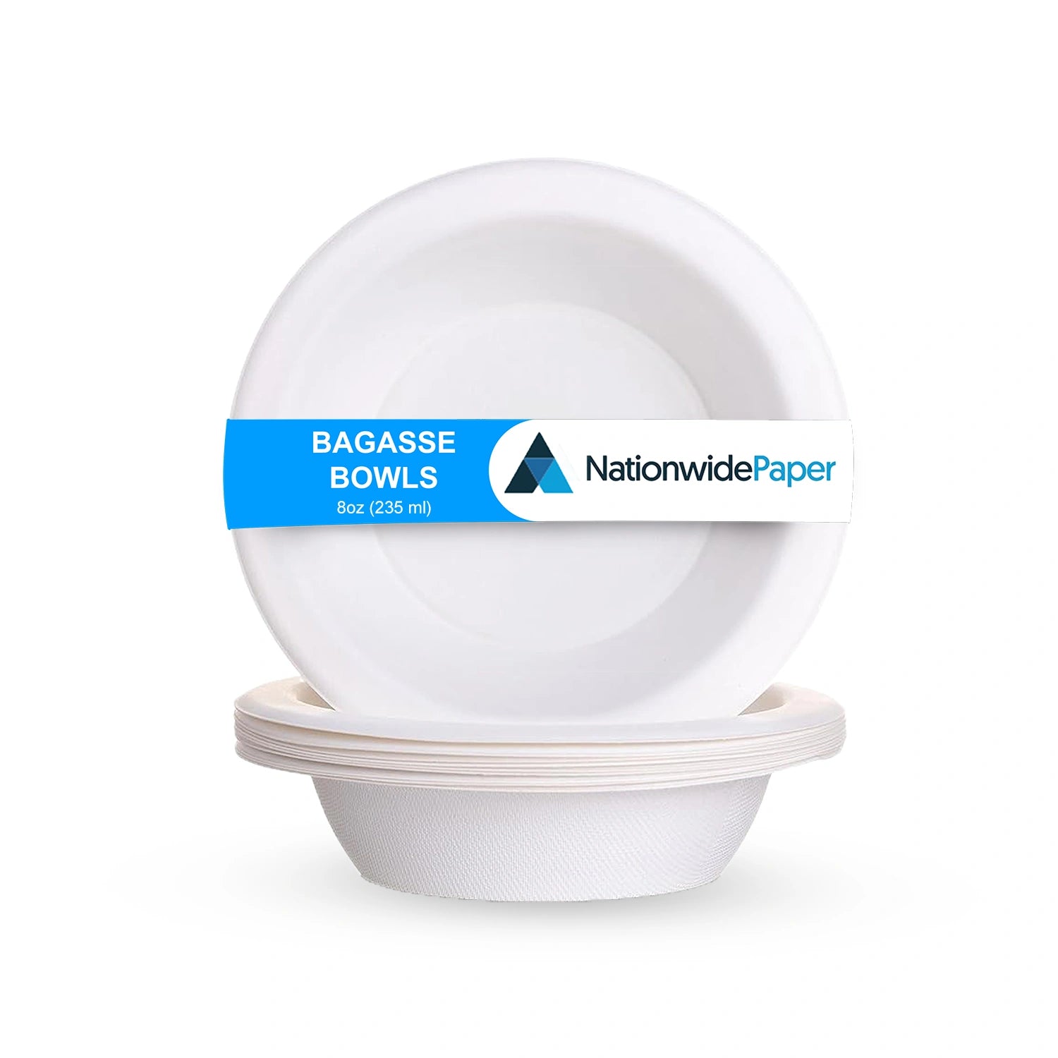 8oz White Bagasse Bowls Sugarcane Disposable