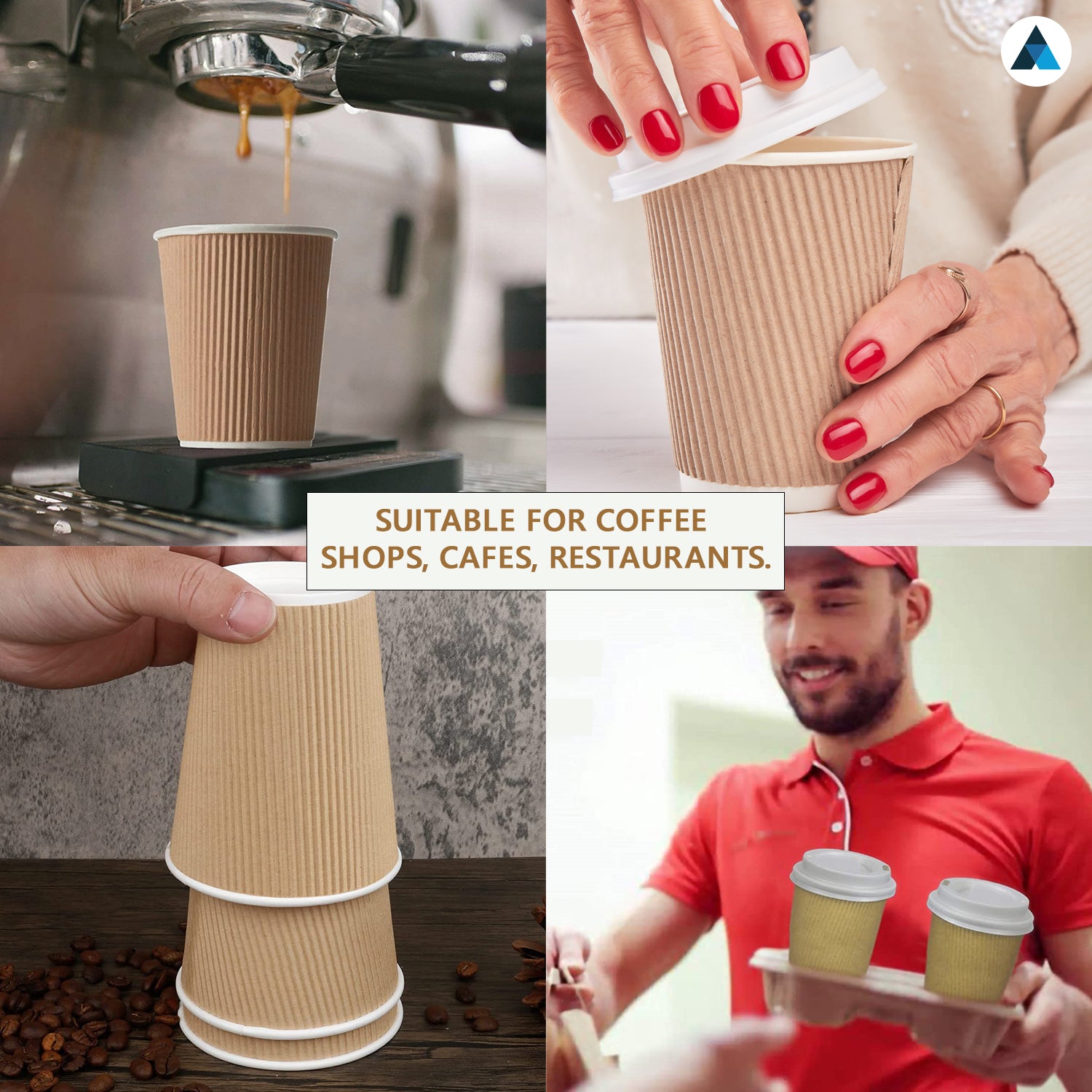 Black and Brown Ripple Cups with Lids