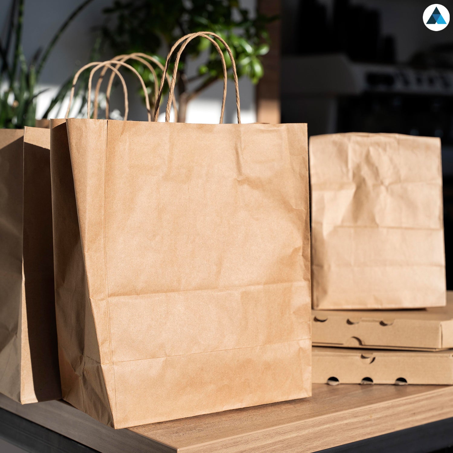 Large Brown Paper Twist Handle Bags 25x13.5x20.5cm