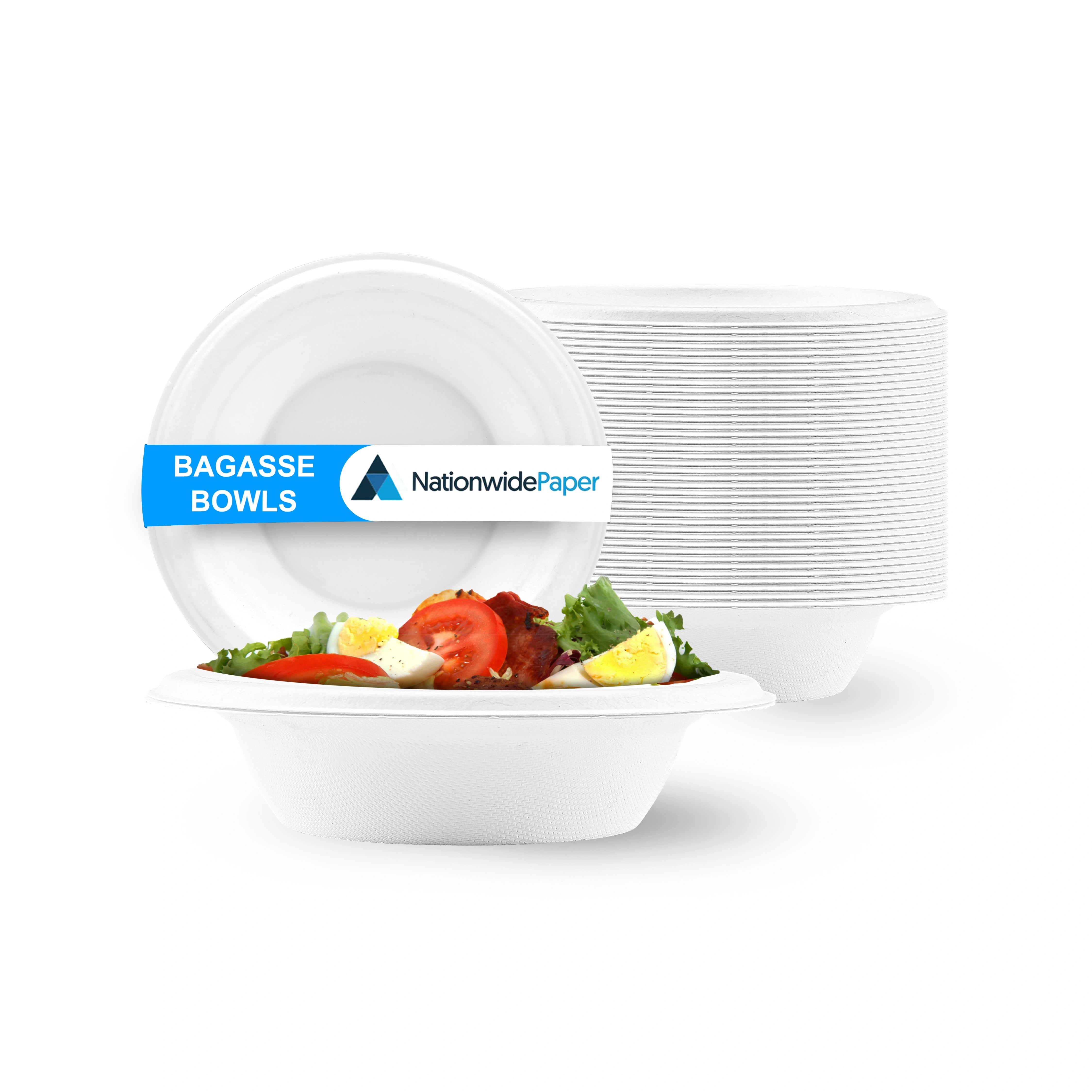 White Bagasse Bowls Sugarcane Disposable