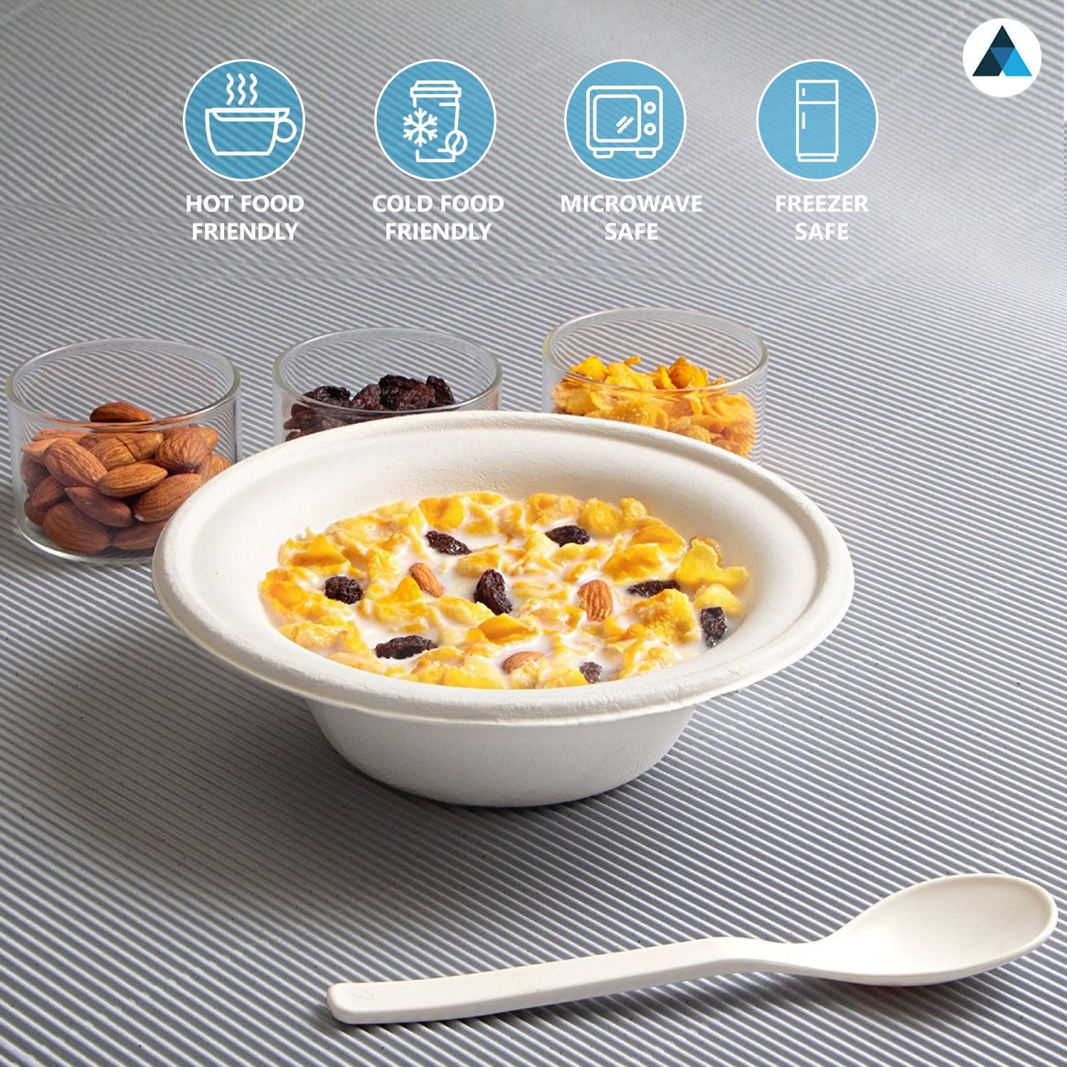 16oz White Bagasse Bowls Sugarcane Disposable