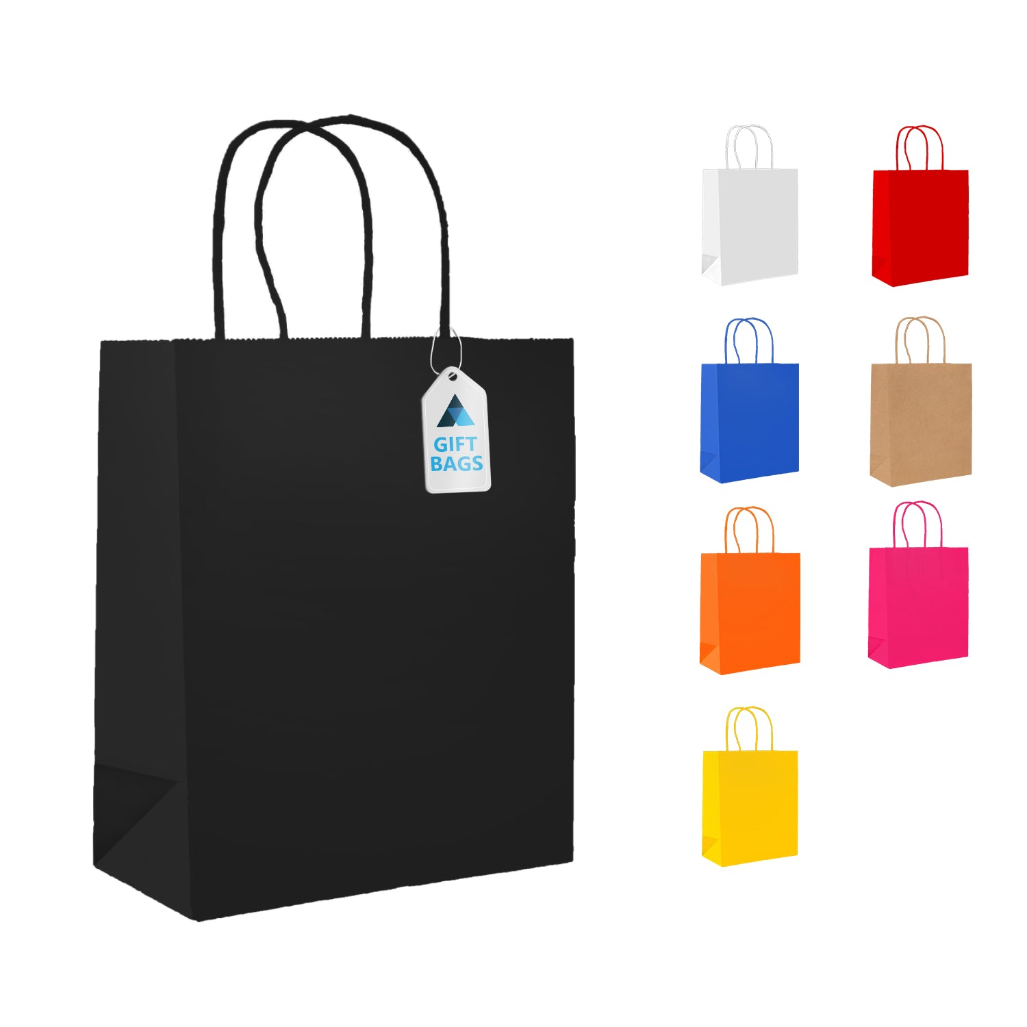 Small Black Paper Twist Handle Bags 18x9x22cm