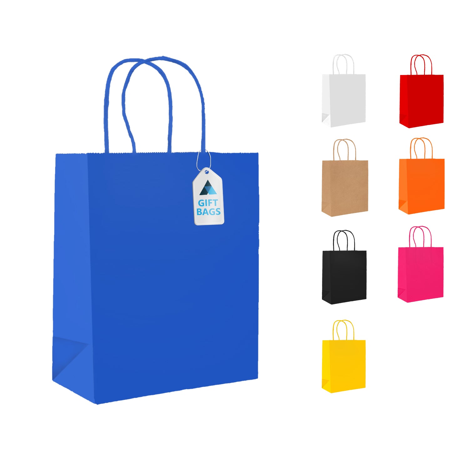 Small Blue Paper Twist Handle Bags 18x9x22cm