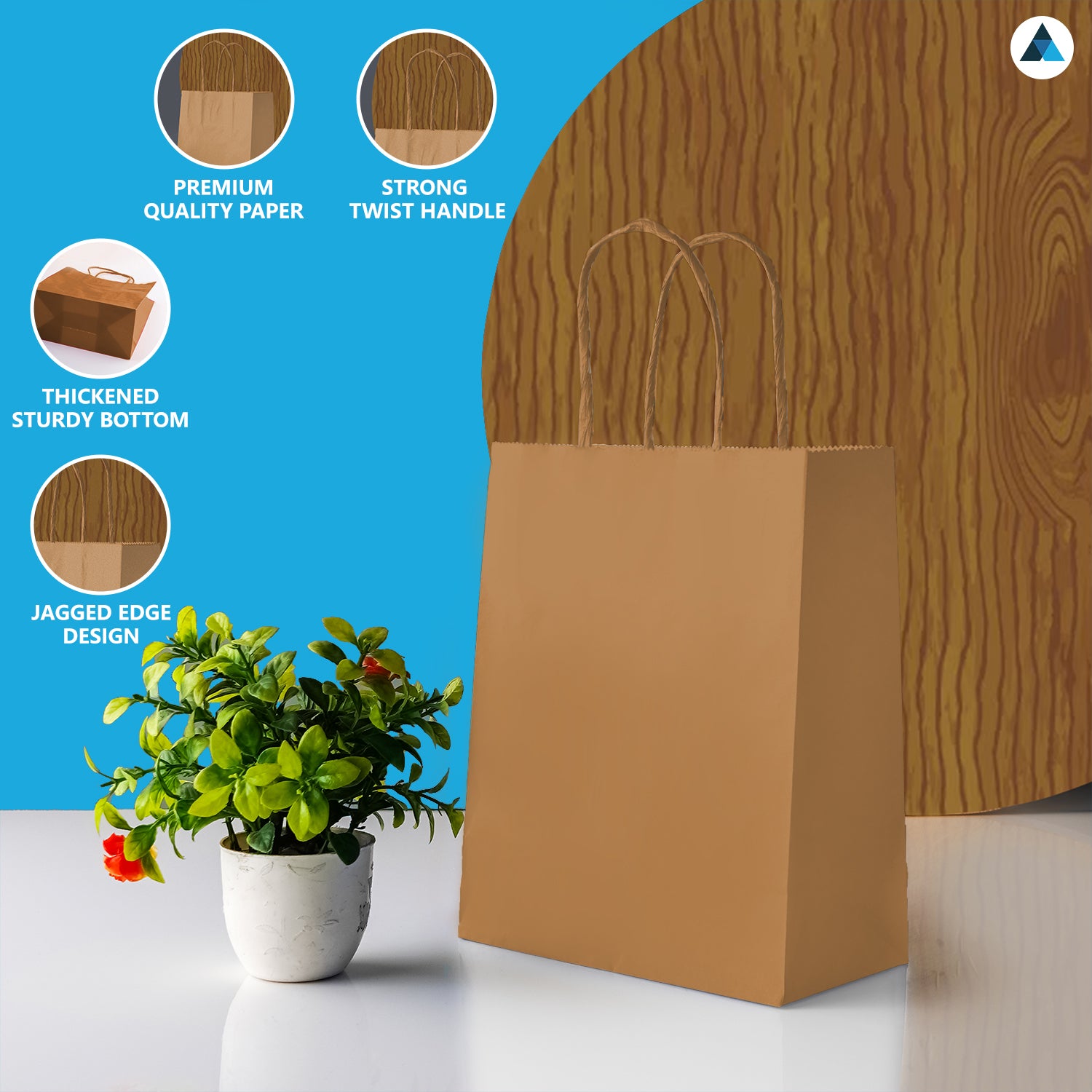 Small Paper Twist Handle Bags 18x9x22cm