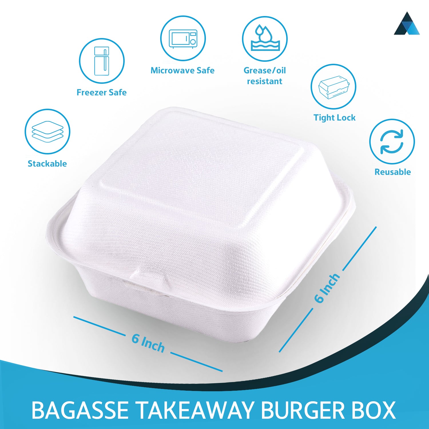 Takeaway Bagasse Food Containers Burger Box