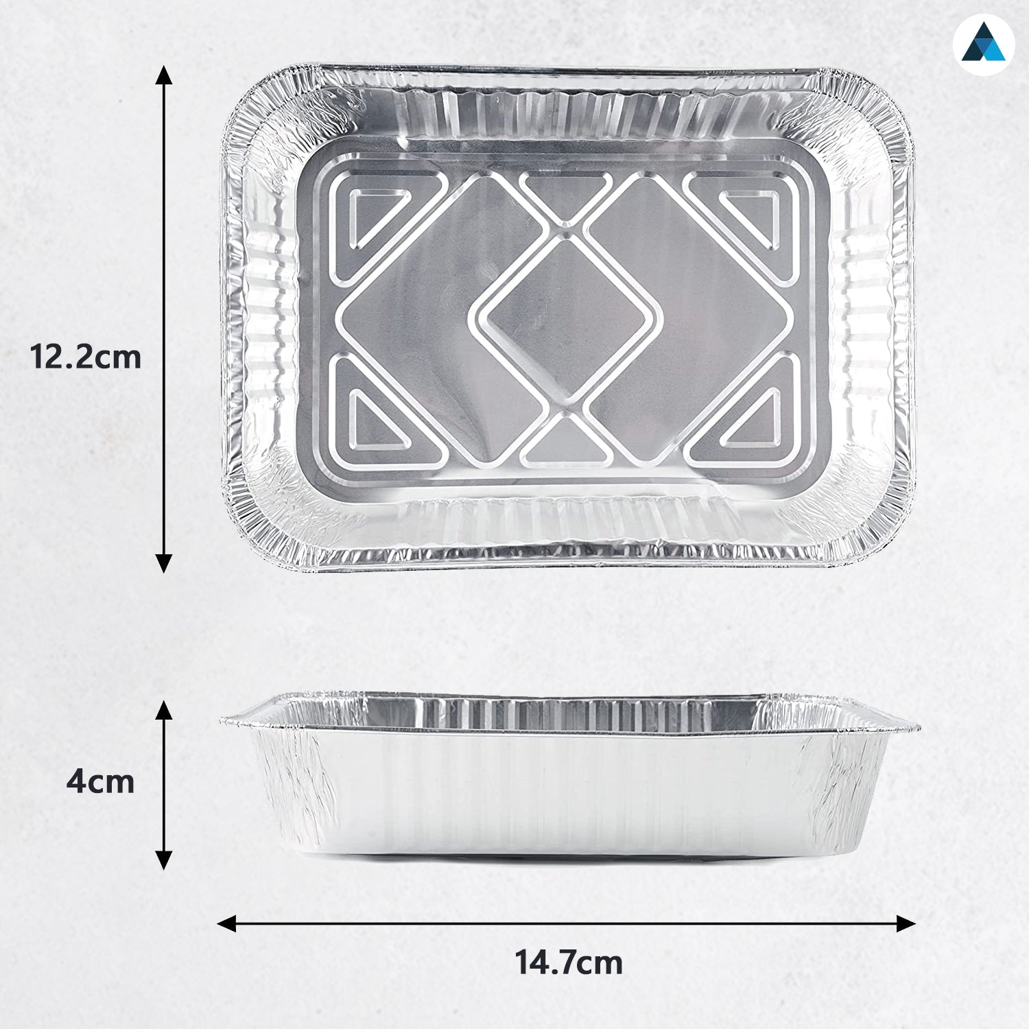 Aluminum Foil Containers with Lids 12.5 x 9.5 x 4 cm (Pack of 50)