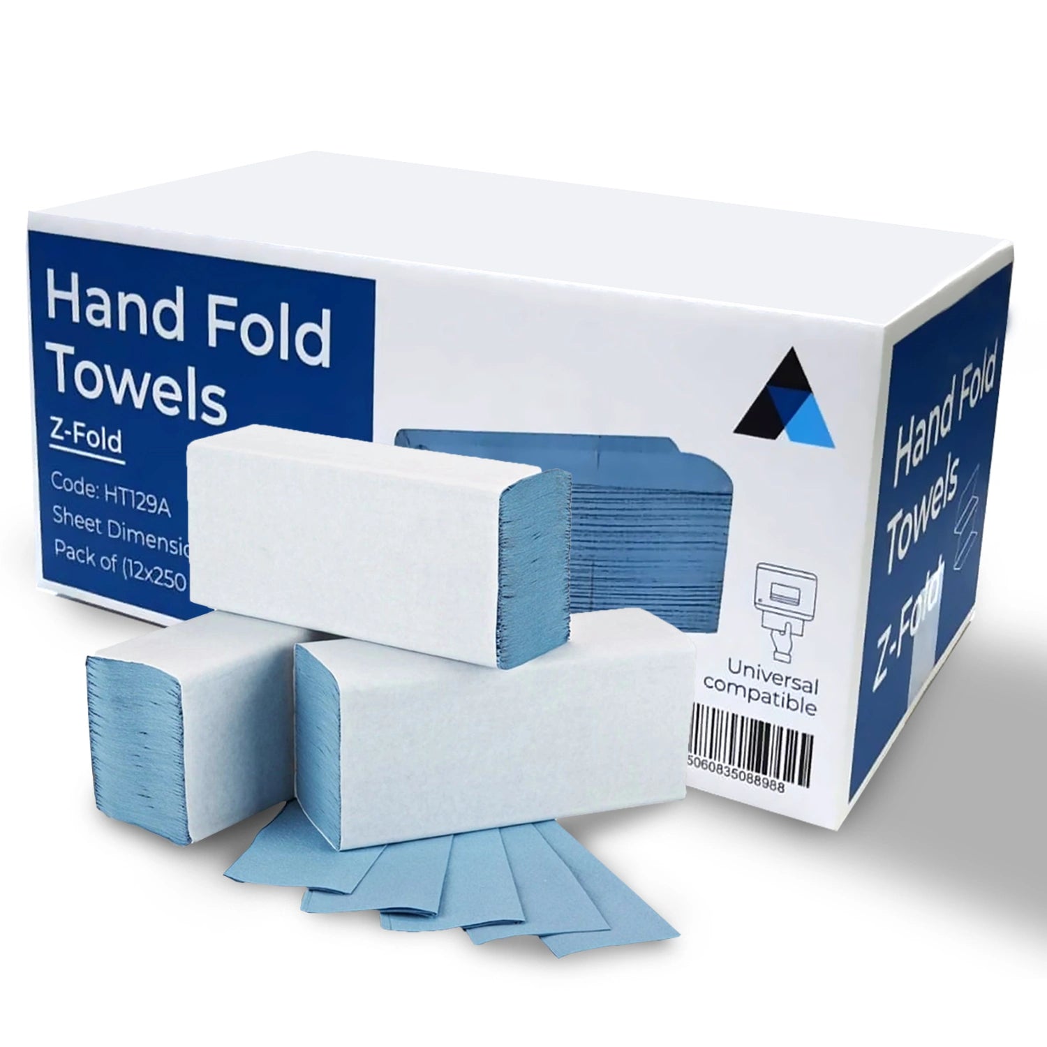 24x20.3cm Paper Towels 3000 Sheets Extra Strong 1 Ply Paper Towels Z Fold Blue